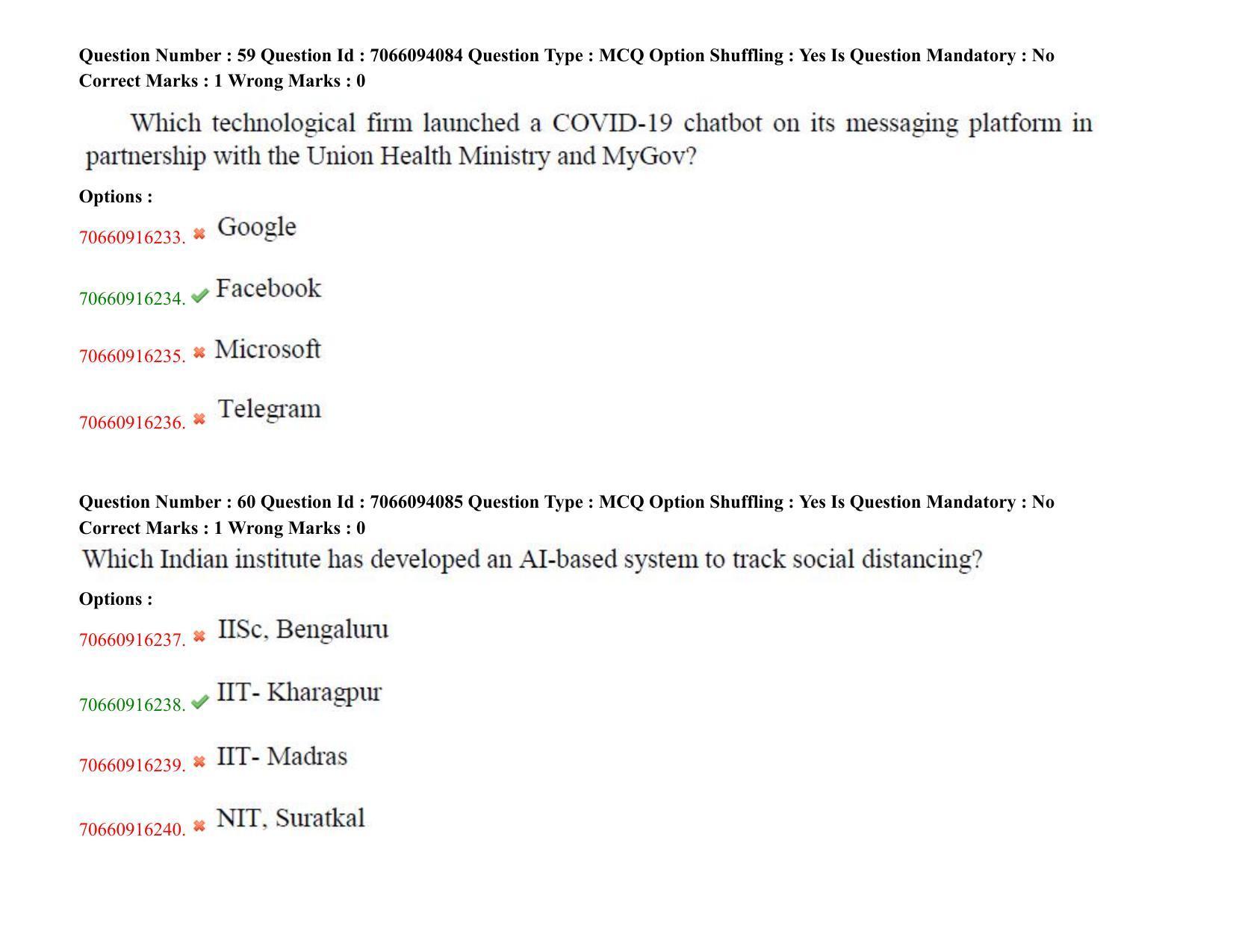 TS CPGET 2020 M.Sc. Psychology (Shift 3) Question Paper with Answer Key - Page 34