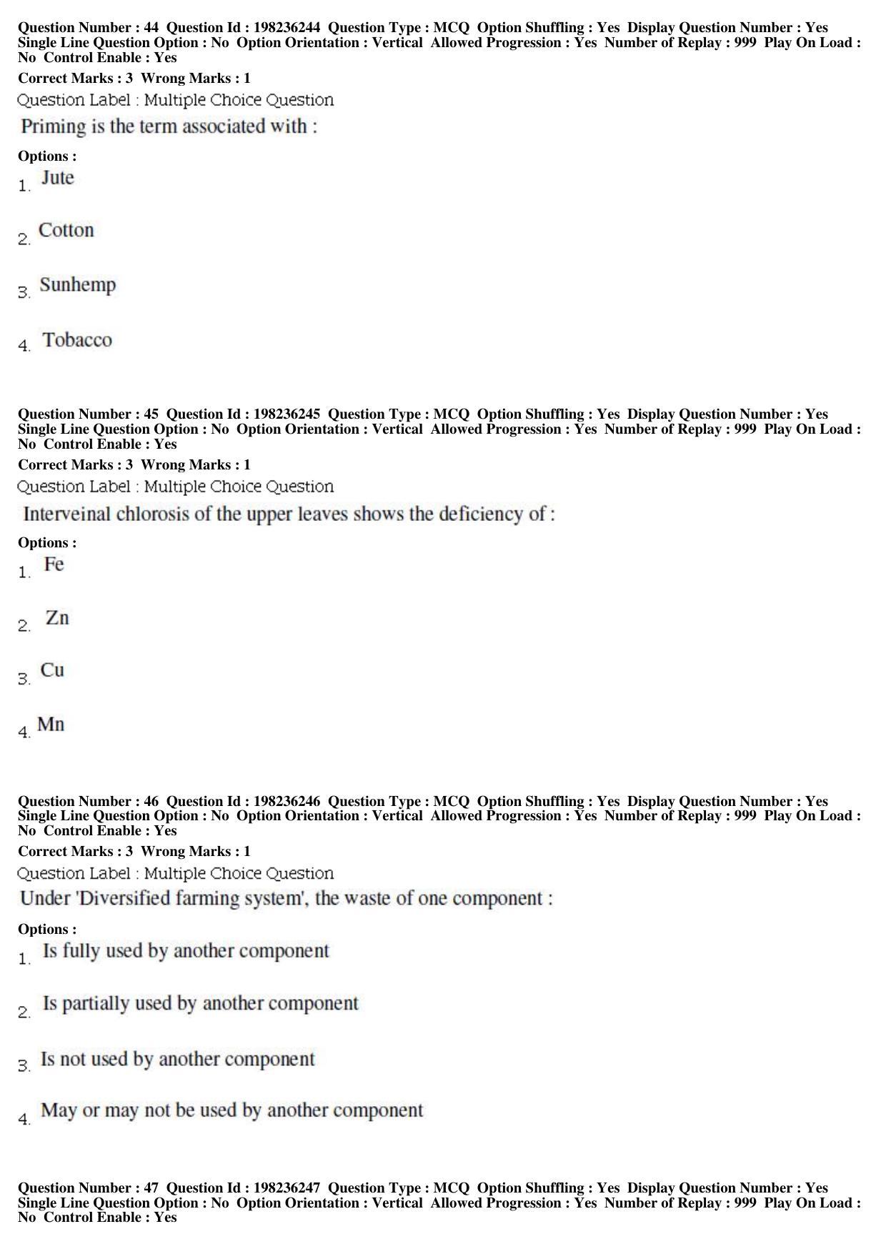 BHU RET Agronomy 2019 Question Paper - Page 17