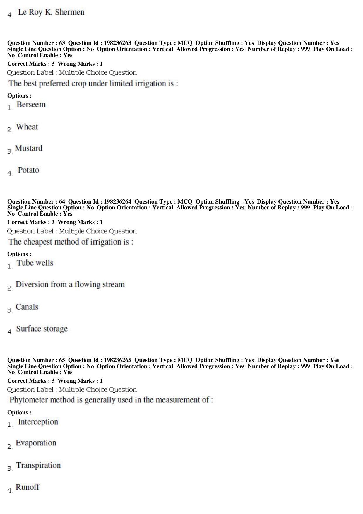 BHU RET Agronomy 2019 Question Paper - Page 23