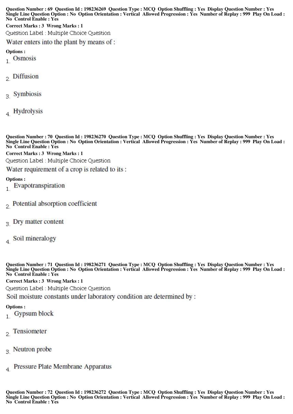 BHU RET Agronomy 2019 Question Paper - Page 25