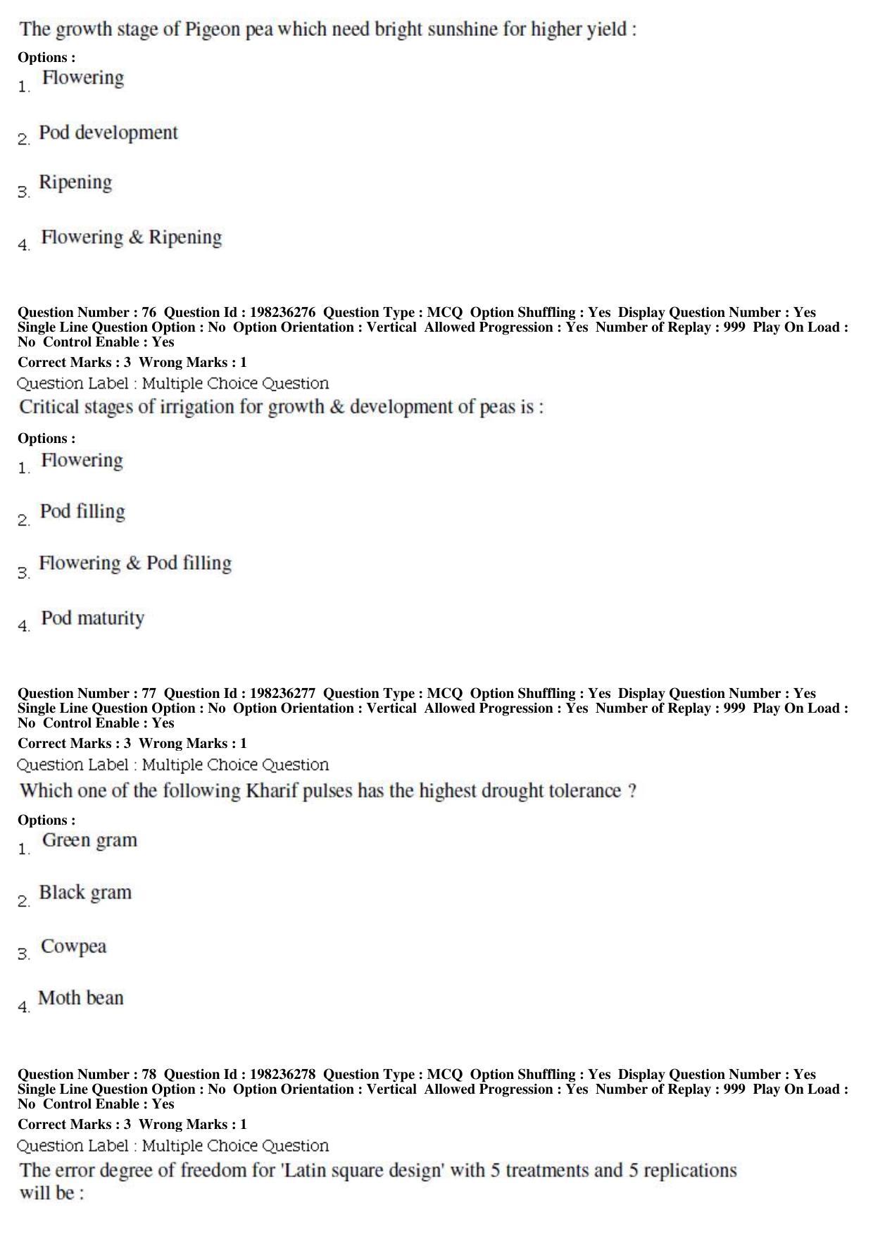 BHU RET Agronomy 2019 Question Paper - Page 27