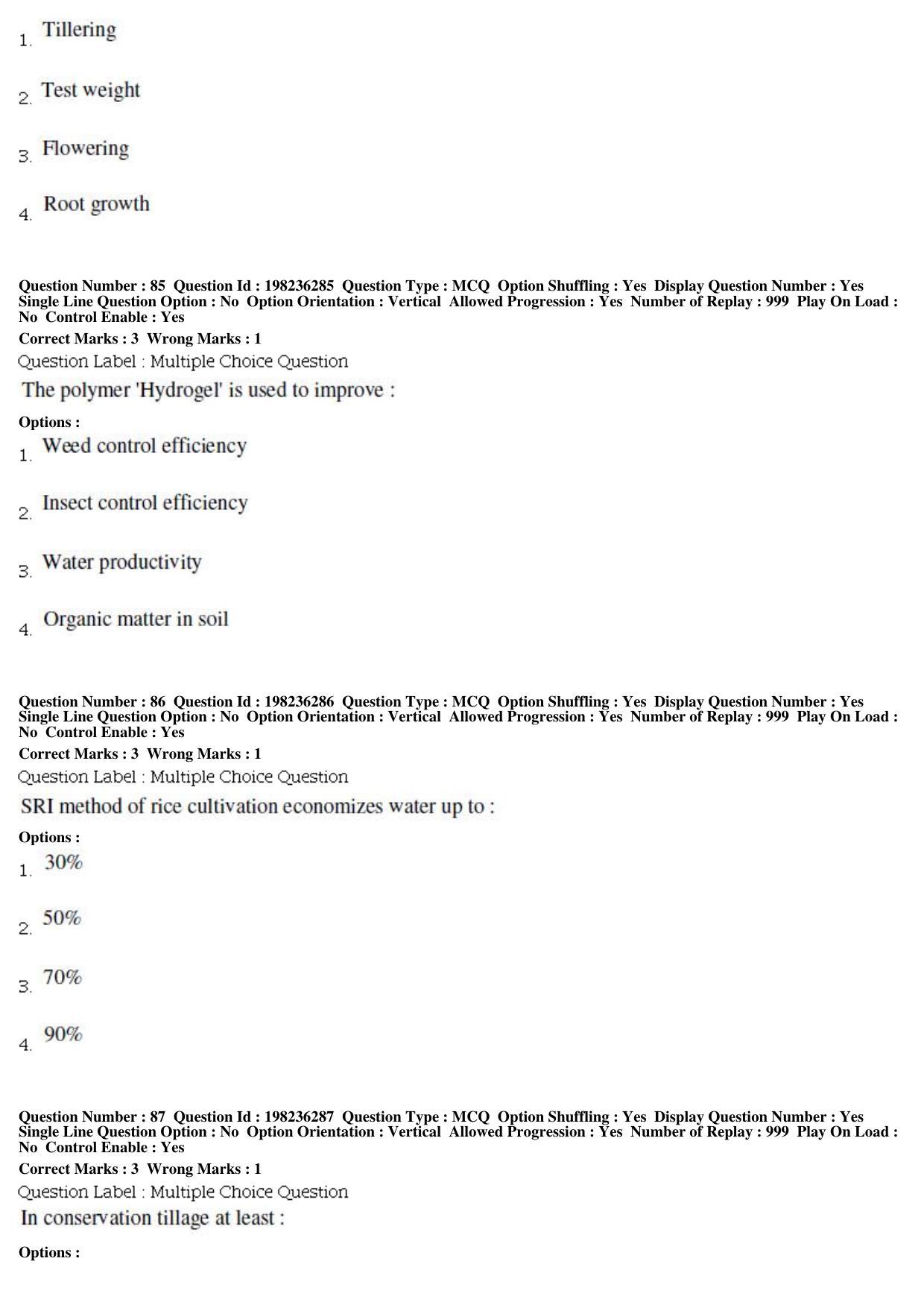BHU RET Agronomy 2019 Question Paper - Page 30