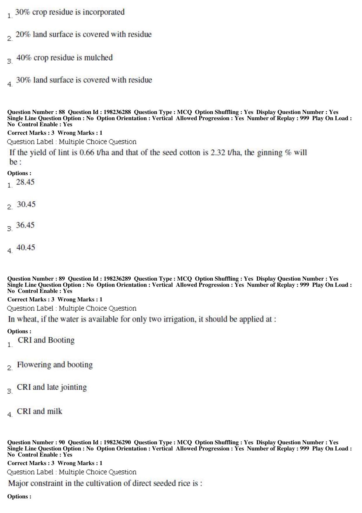 BHU RET Agronomy 2019 Question Paper - Page 31