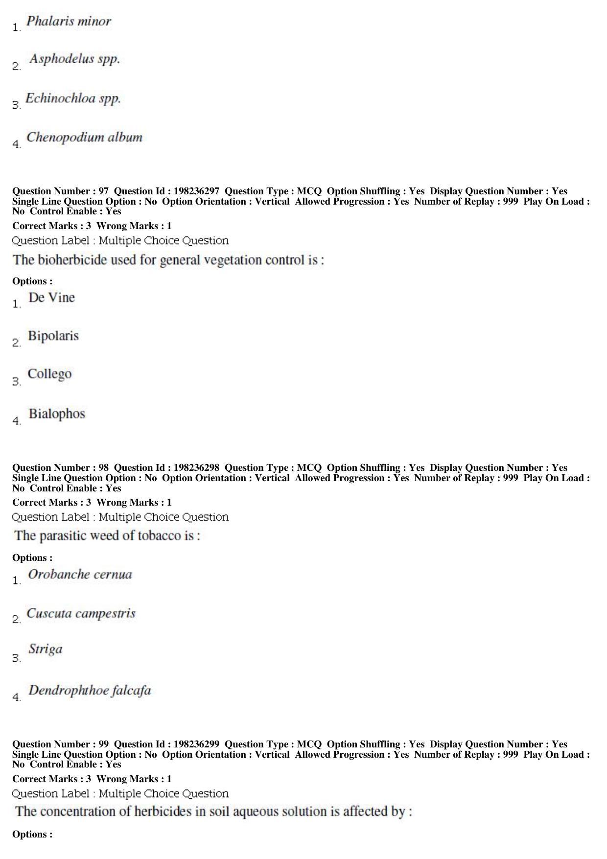 BHU RET Agronomy 2019 Question Paper - Page 34