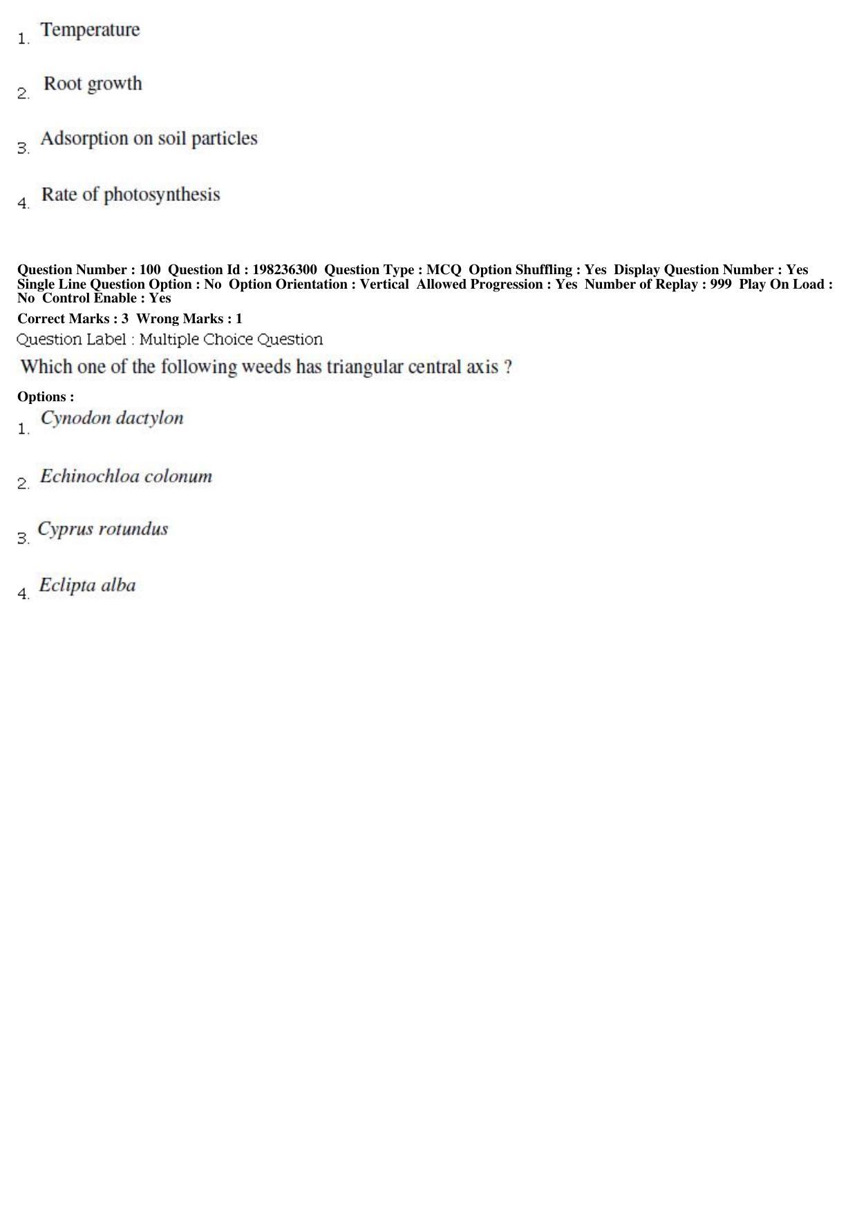 BHU RET Agronomy 2019 Question Paper - Page 35