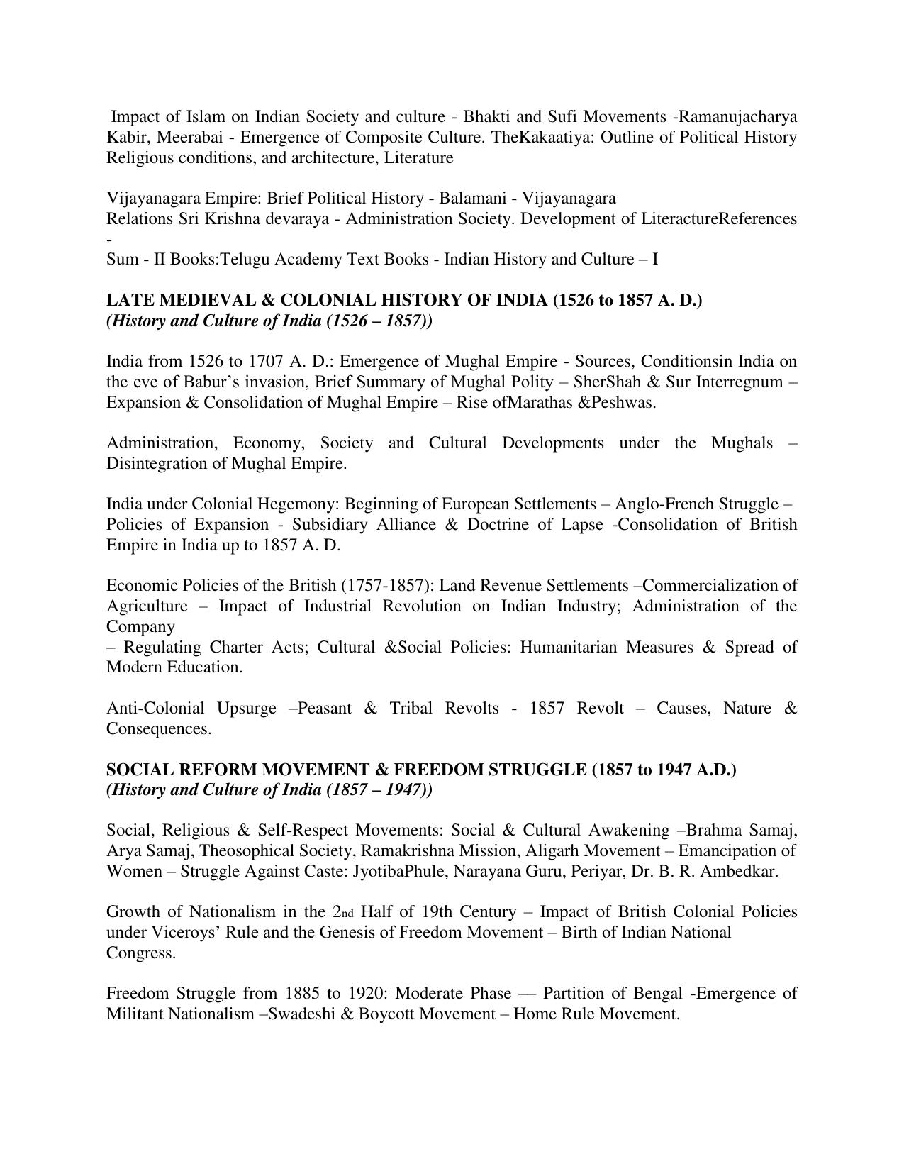 AP PGCET HISTORY Syllabus - Page 2