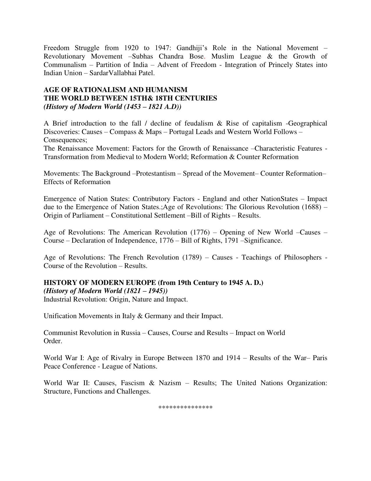 AP PGCET HISTORY Syllabus - Page 3