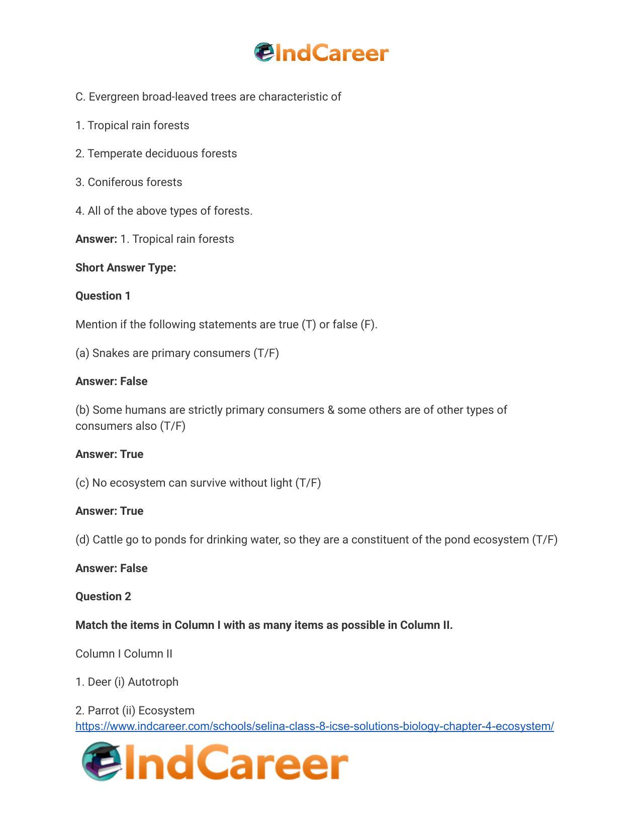 Selina Class 8 ICSE Solutions Biology : Chapter 4- Ecosystem - Page 3