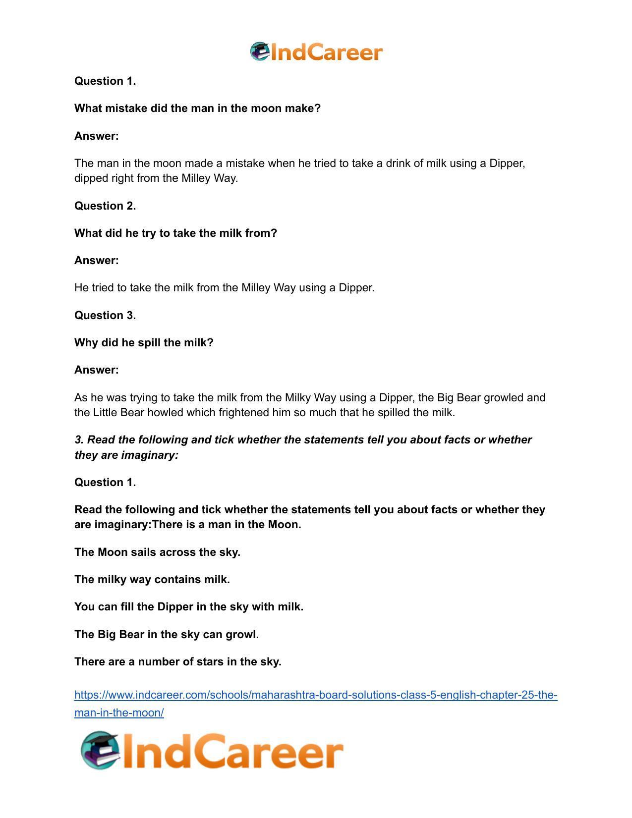Maharashtra Board Solutions Class 5-English: Chapter 25- The Man in the Moon - Page 3