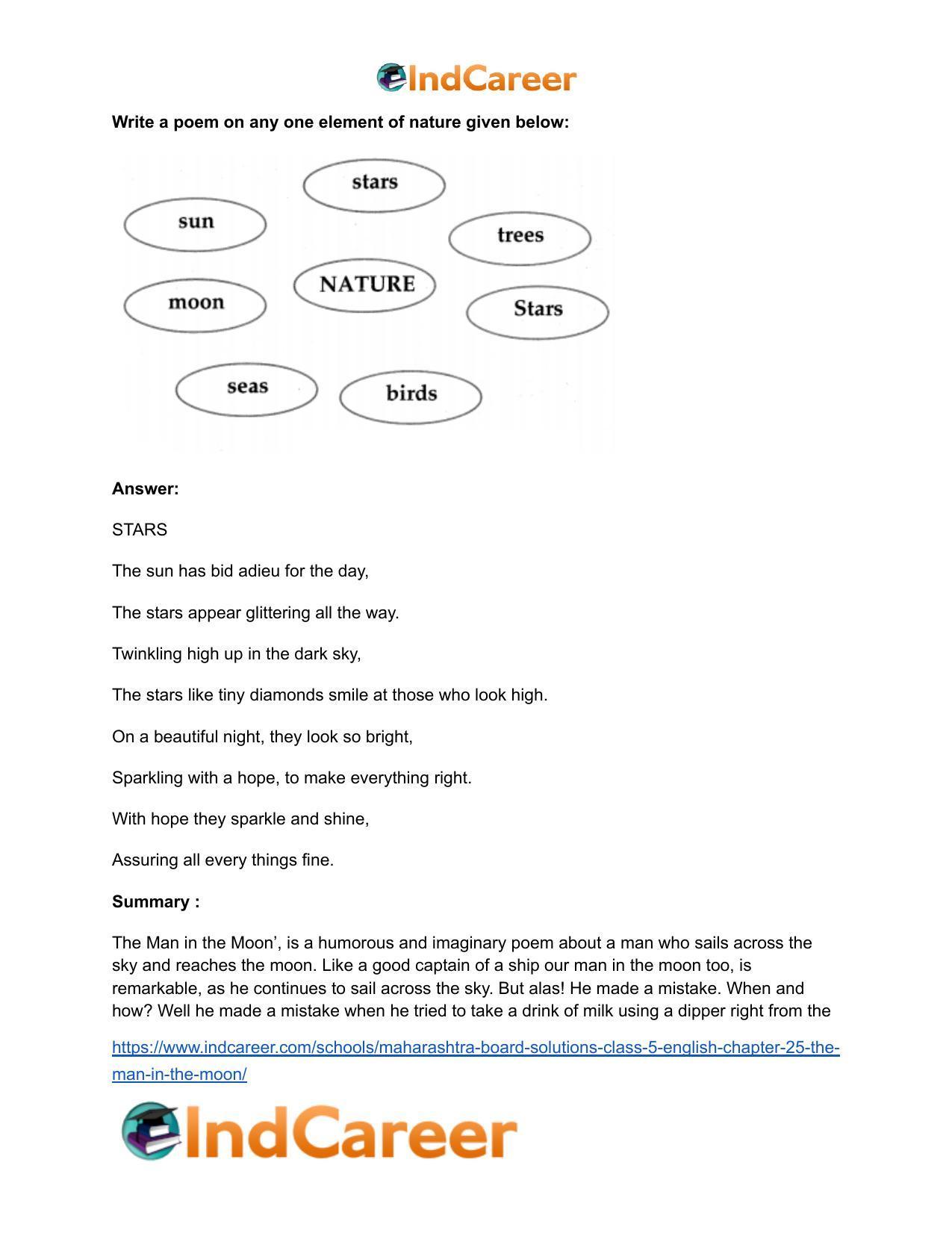 Maharashtra Board Solutions Class 5-English: Chapter 25- The Man in the Moon - Page 6