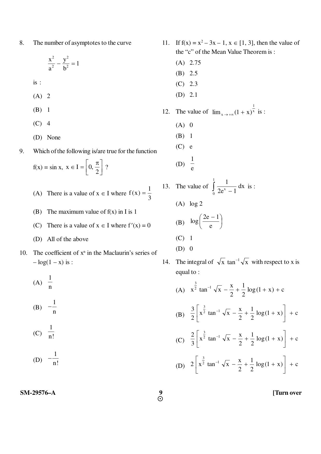 KUET 2023 M.A. Statistics Question Paper - Page 9