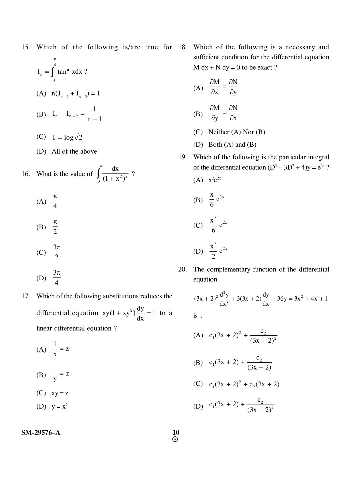 KUET 2023 M.A. Statistics Question Paper - Page 10