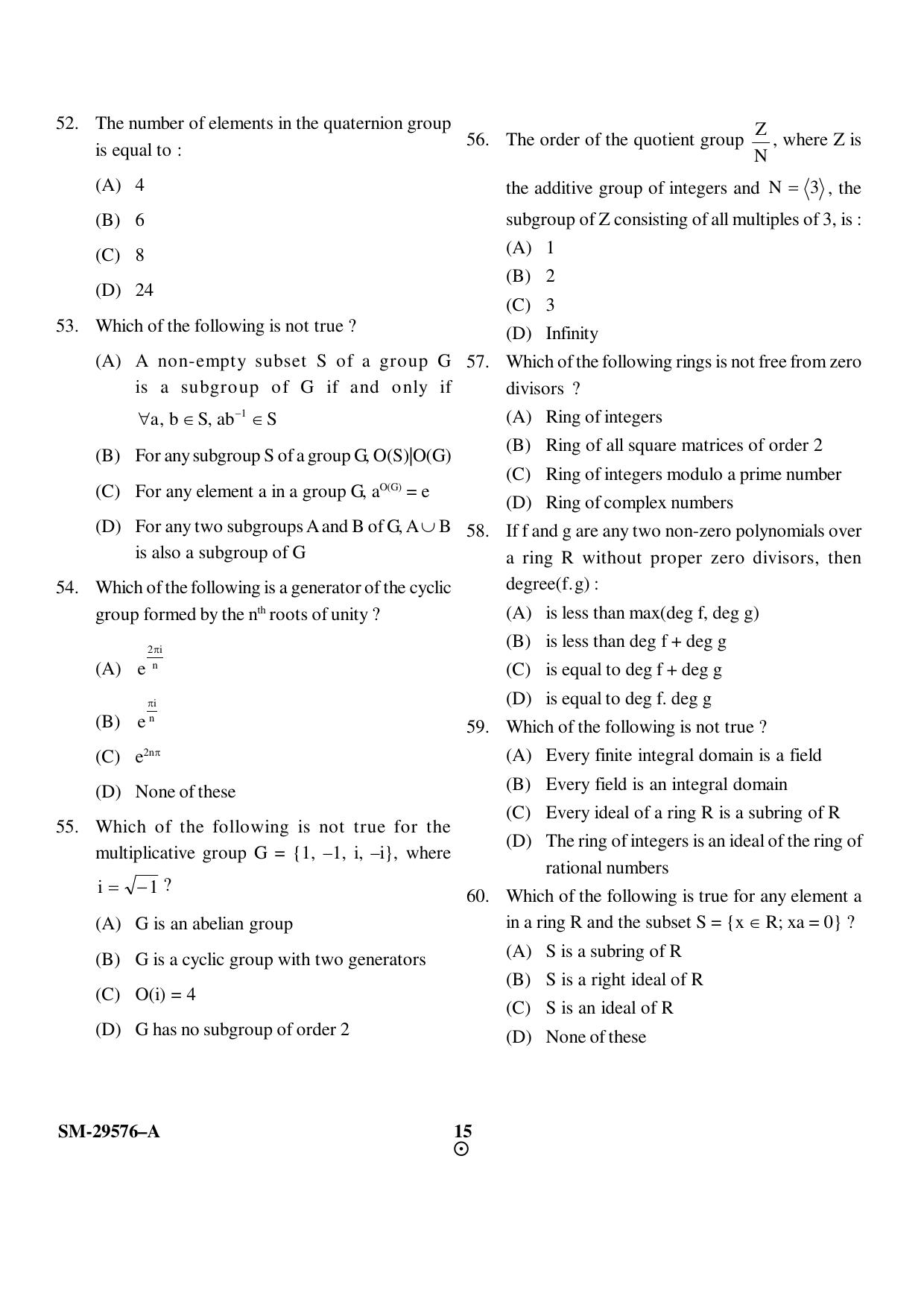 KUET 2023 M.A. Statistics Question Paper - Page 15