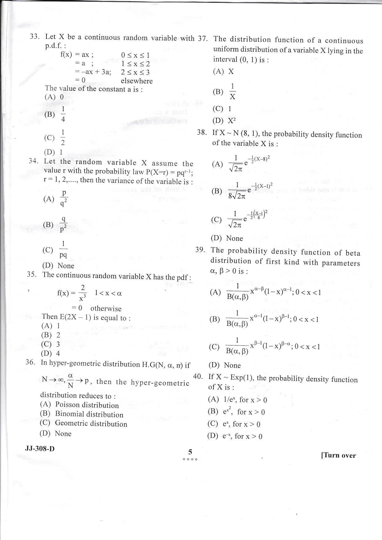 KUET 2023 M.A. Statistics Question Paper - Page 31