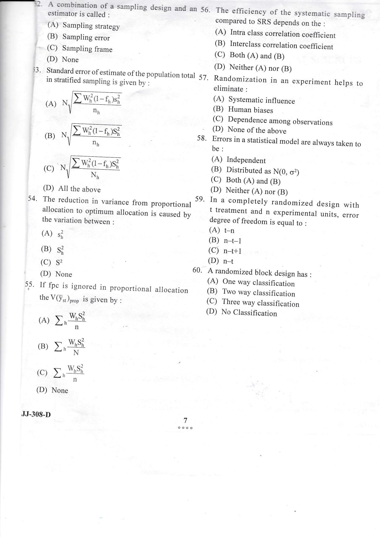 KUET 2023 M.A. Statistics Question Paper - Page 33
