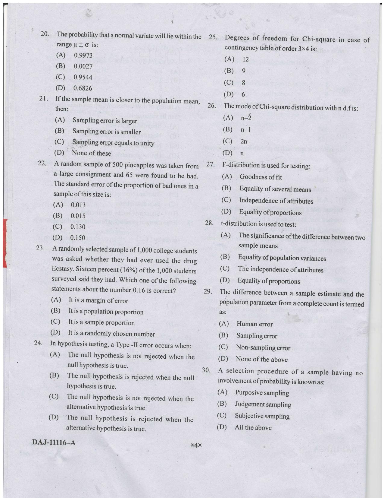 KUET 2023 M.A. Statistics Question Paper - Page 59