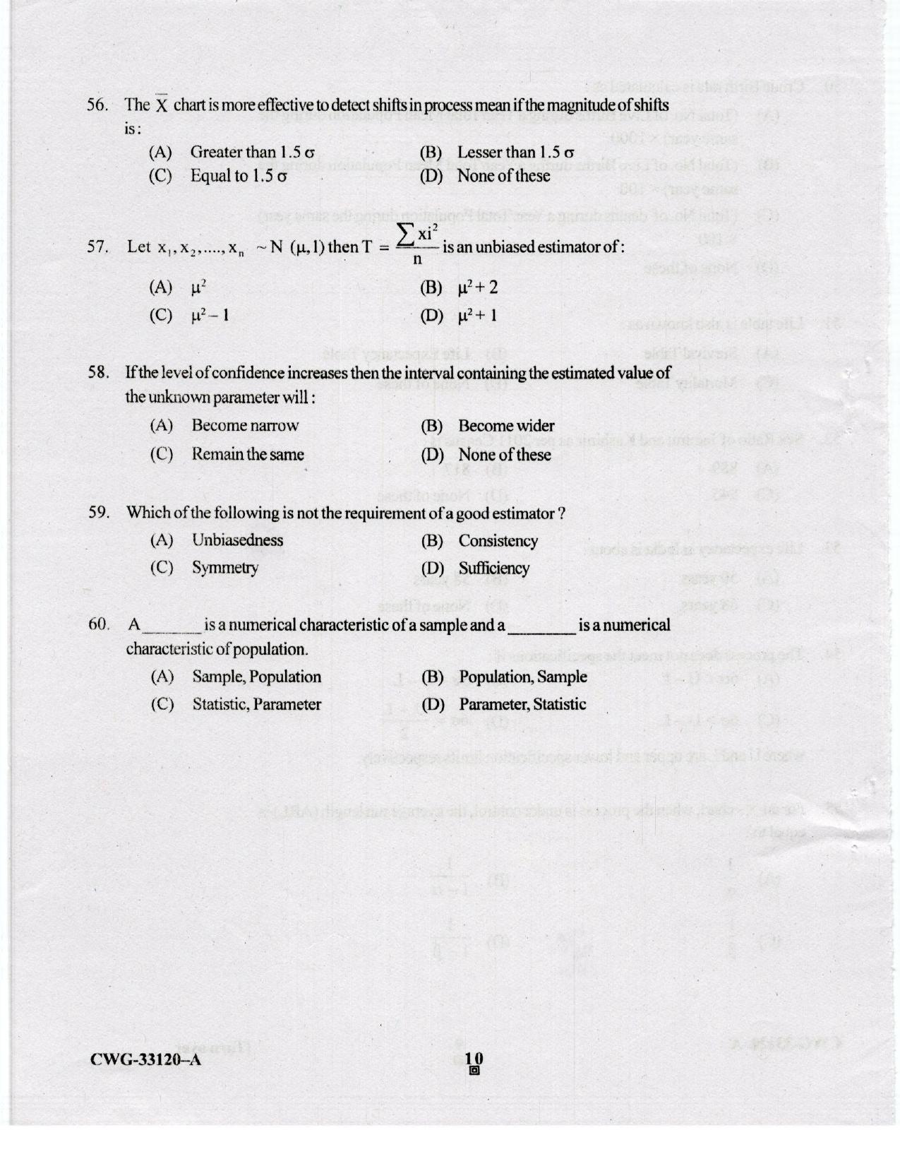 KUET 2023 M.A. Statistics Question Paper - Page 79
