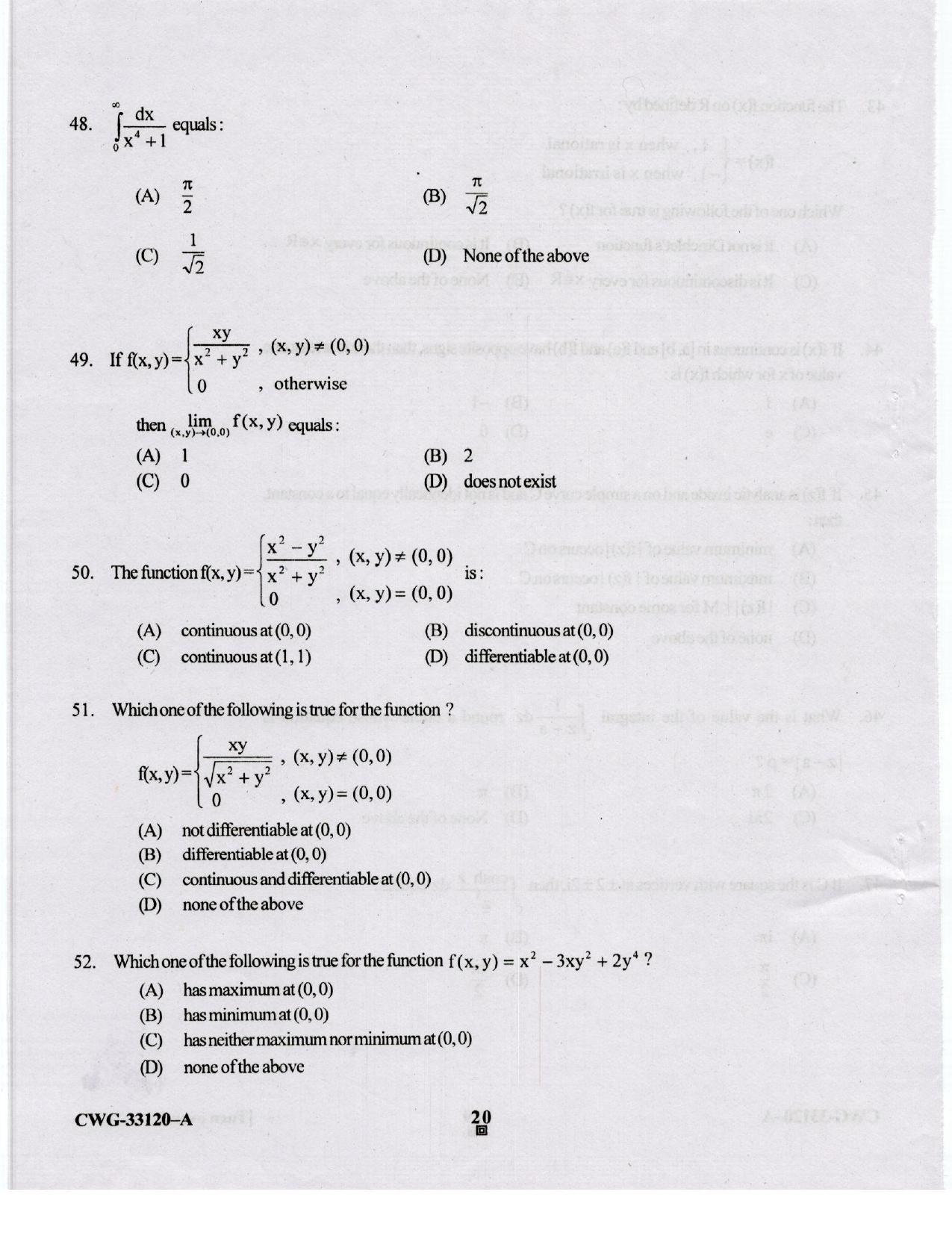 KUET 2023 M.A. Statistics Question Paper - Page 89