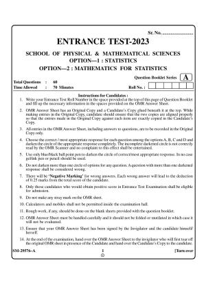 KUET 2023 M.A. Statistics Question Paper