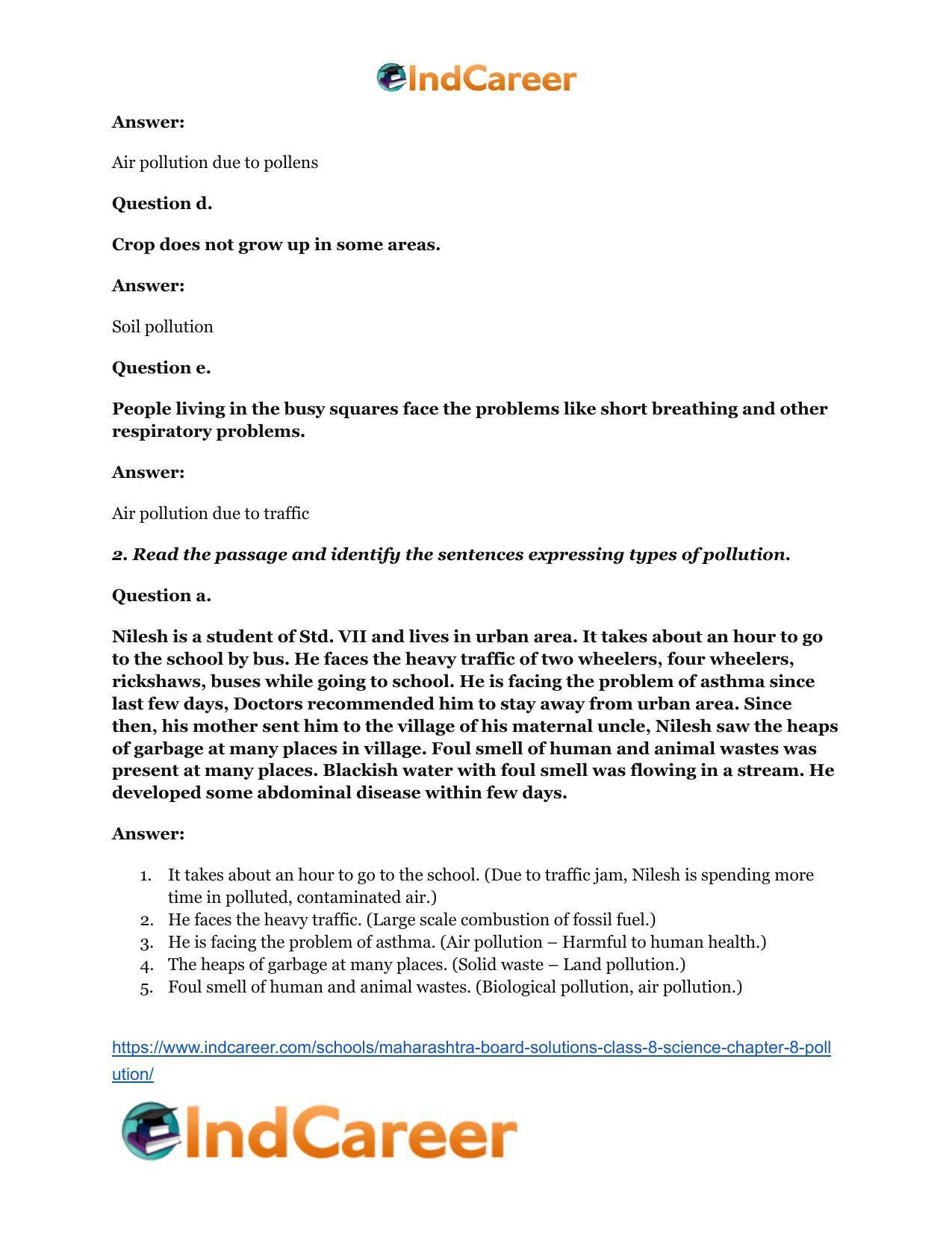 Maharashtra Board Solutions Class 8-Science: Chapter 8- Pollution - Page 3
