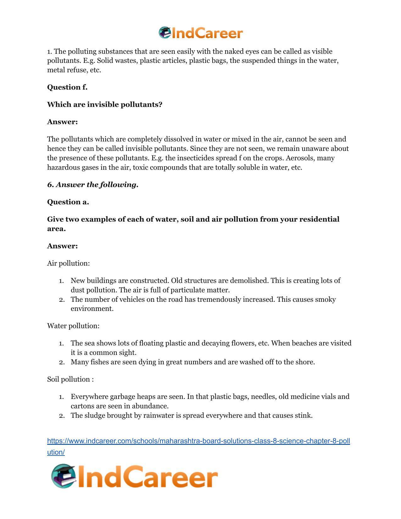 Maharashtra Board Solutions Class 8-Science: Chapter 8- Pollution - Page 7