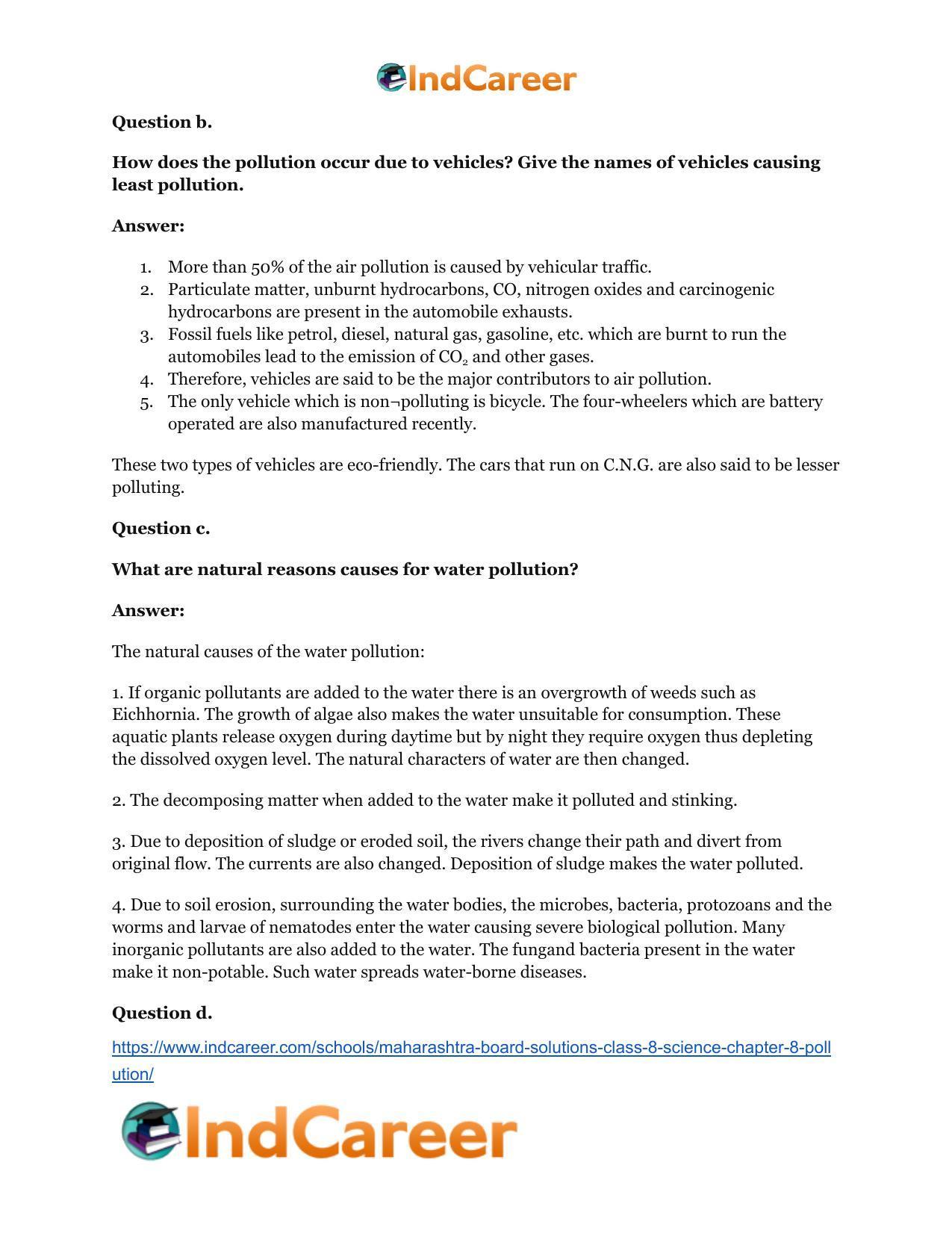 Maharashtra Board Solutions Class 8-Science: Chapter 8- Pollution - Page 8