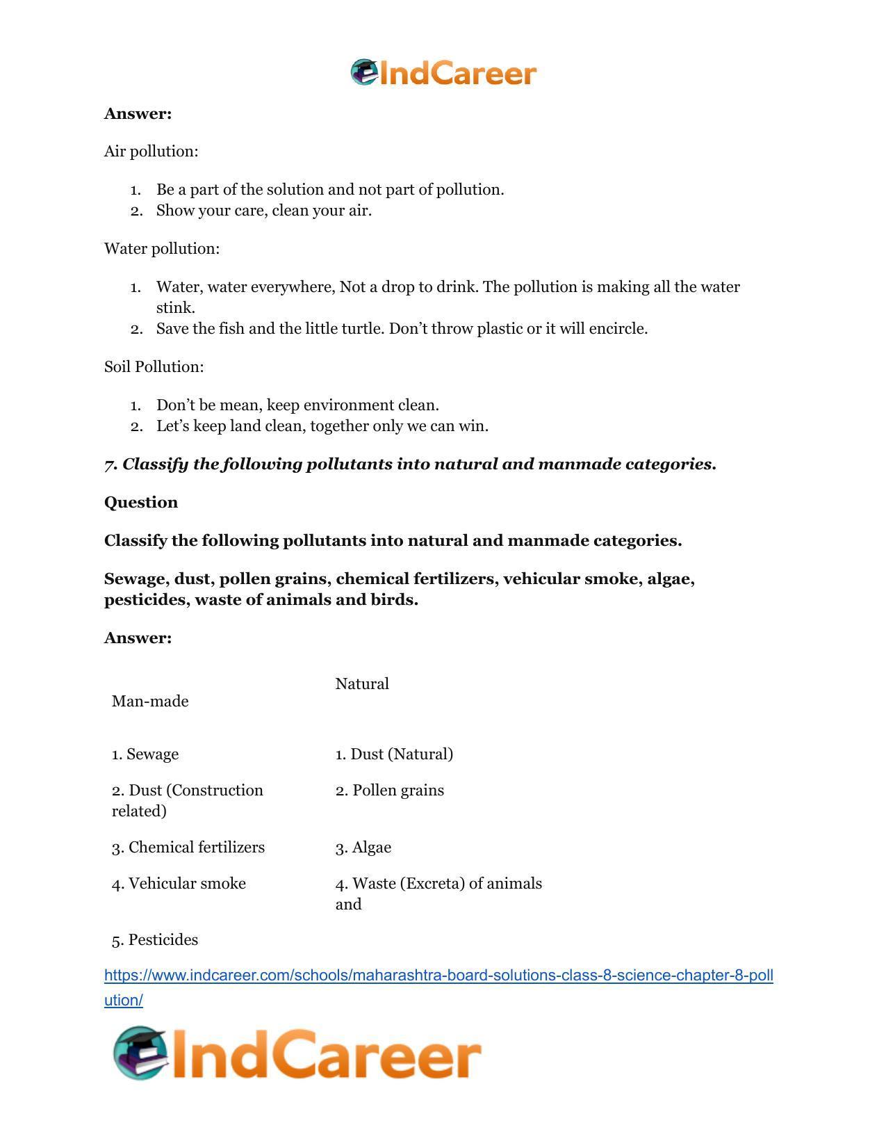 Maharashtra Board Solutions Class 8-Science: Chapter 8- Pollution - Page 10