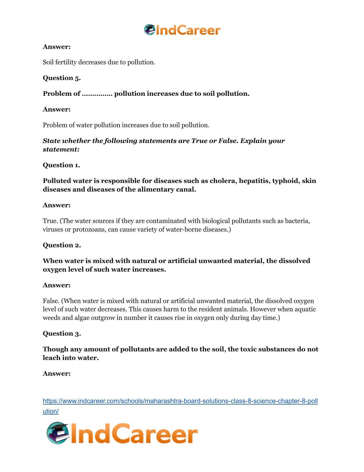 Maharashtra Board Solutions Class 8-Science: Chapter 8- Pollution - Page 12