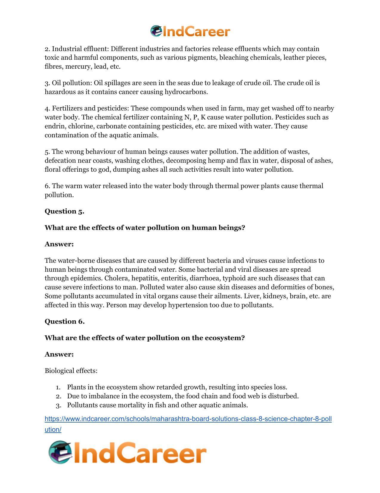 Maharashtra Board Solutions Class 8-Science: Chapter 8- Pollution - Page 20