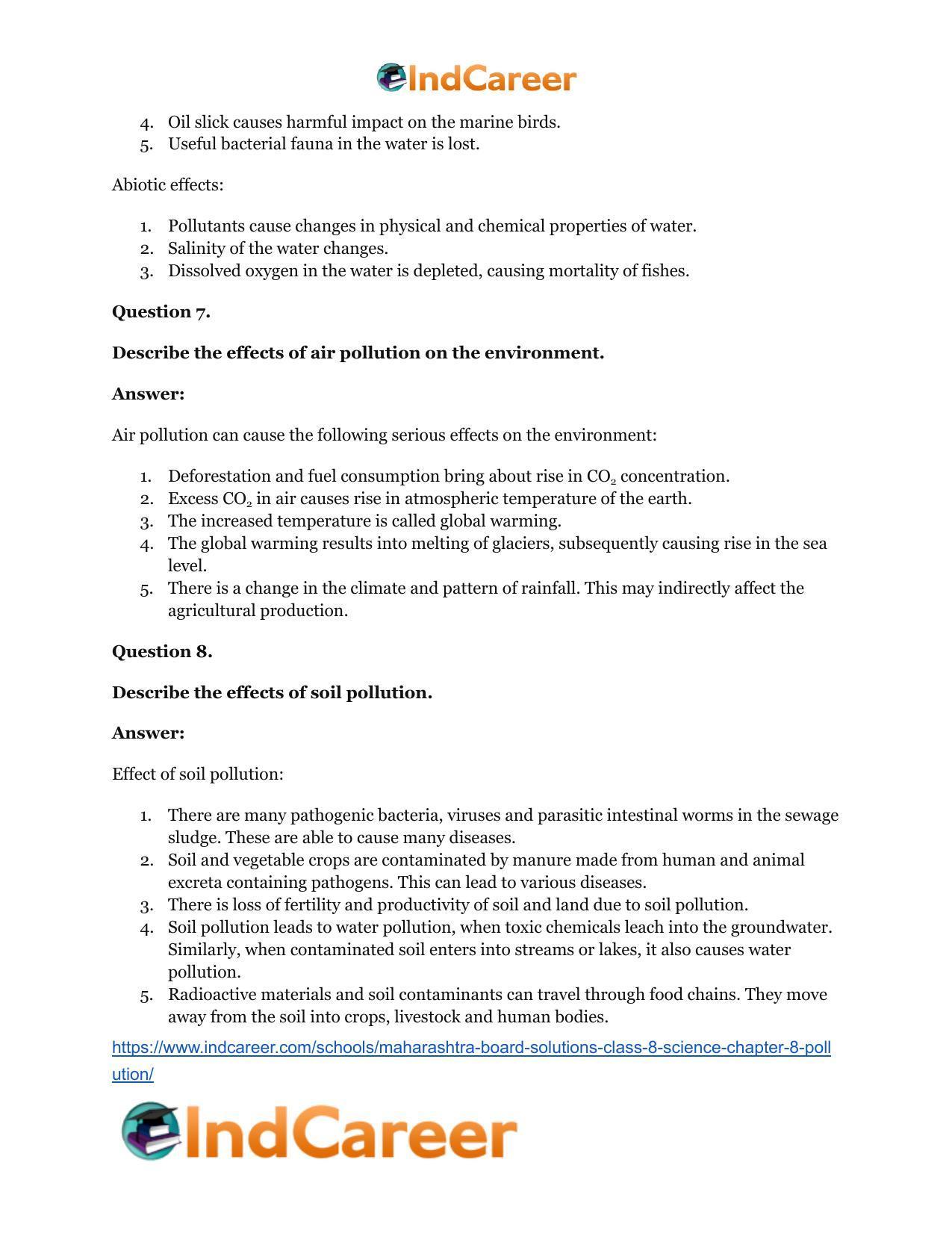 Maharashtra Board Solutions Class 8-Science: Chapter 8- Pollution - Page 21