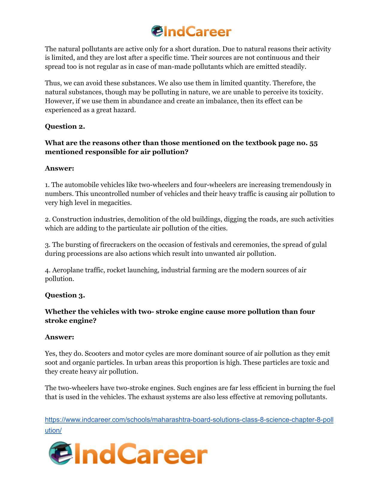 Maharashtra Board Solutions Class 8-Science: Chapter 8- Pollution - Page 24