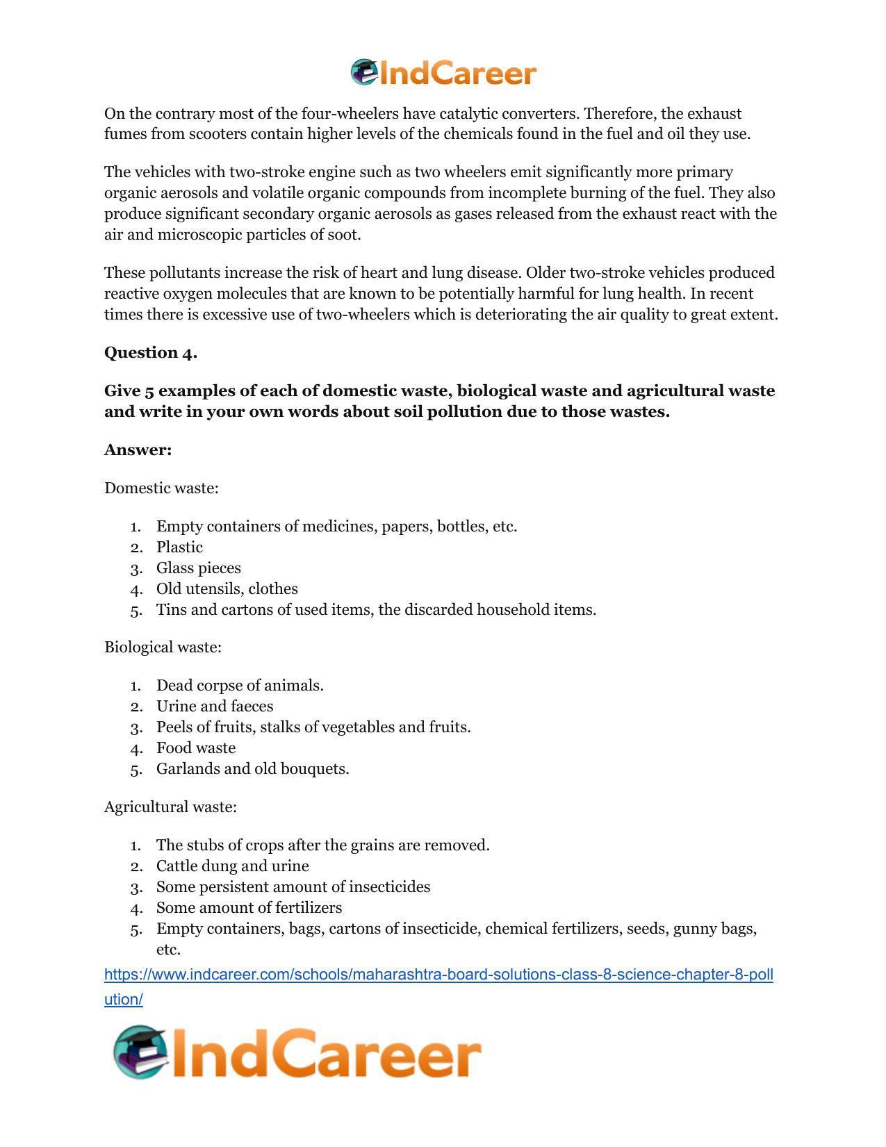 Maharashtra Board Solutions Class 8-Science: Chapter 8- Pollution - Page 25