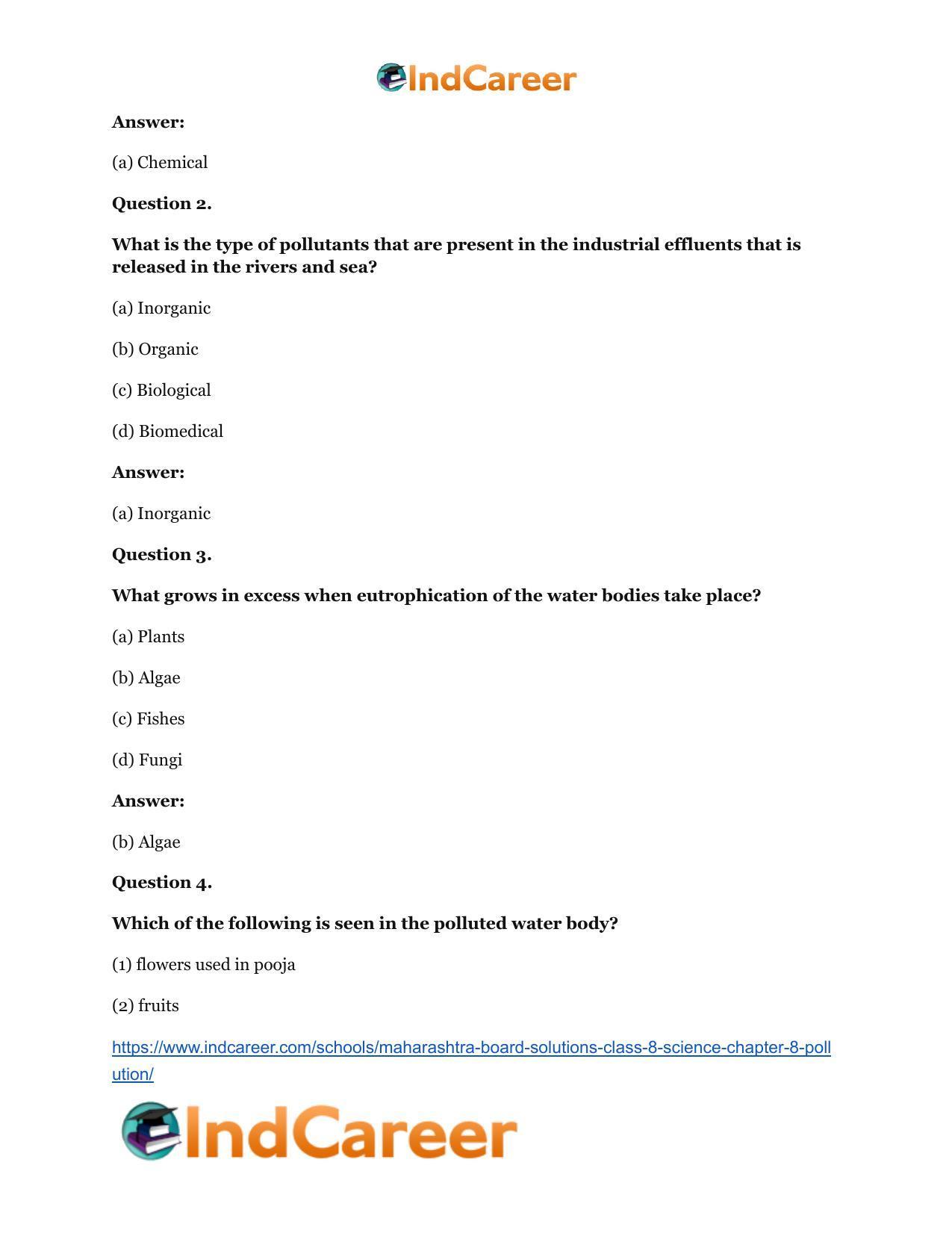 Maharashtra Board Solutions Class 8-Science: Chapter 8- Pollution - Page 28