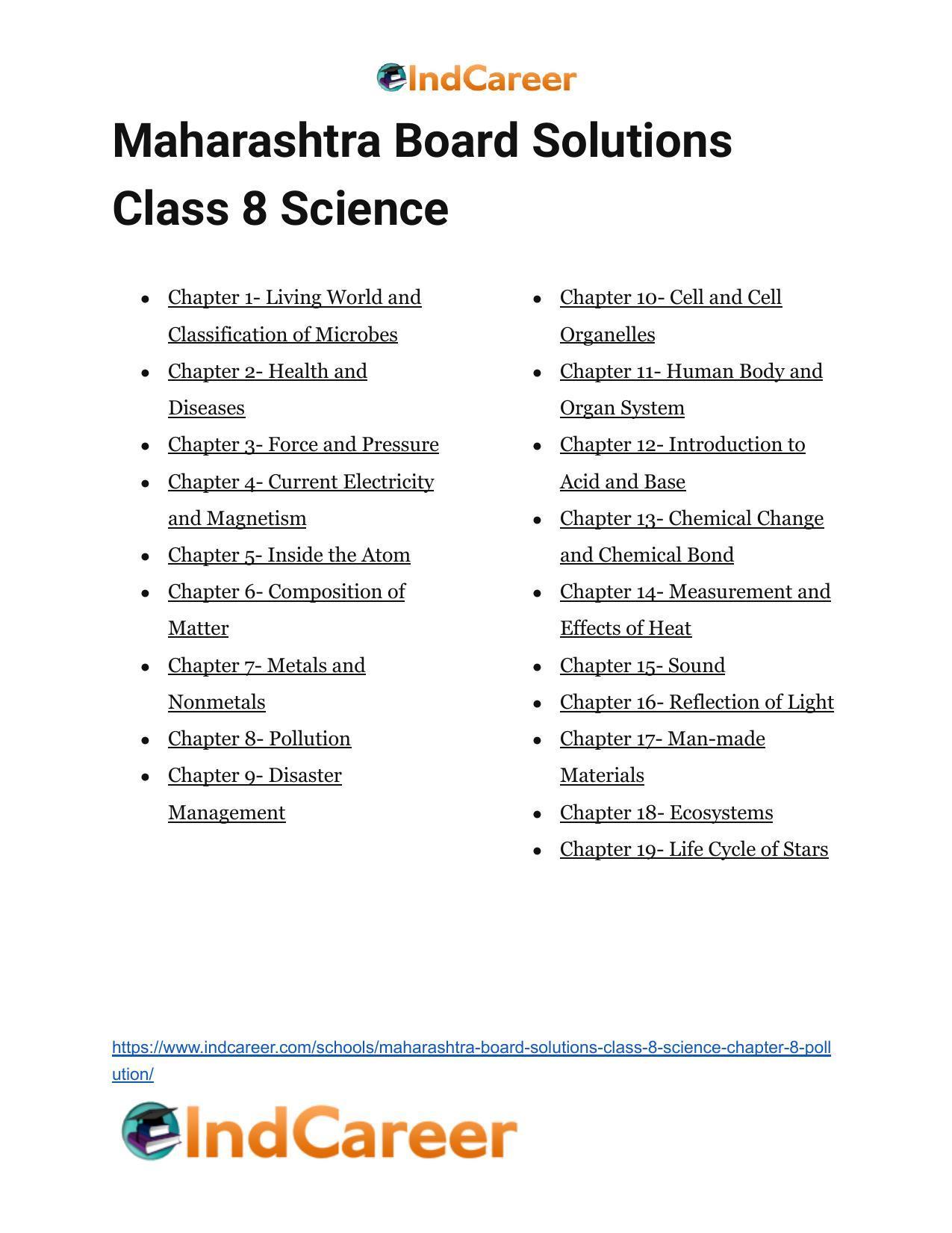 Maharashtra Board Solutions Class 8-Science: Chapter 8- Pollution - Page 31