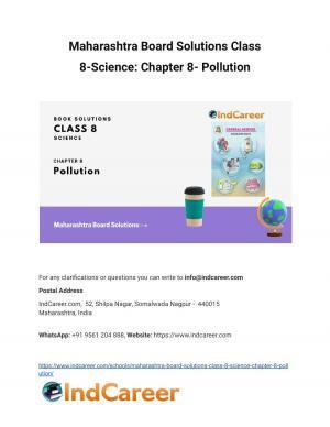 Maharashtra Board Solutions Class 8-Science: Chapter 8- Pollution