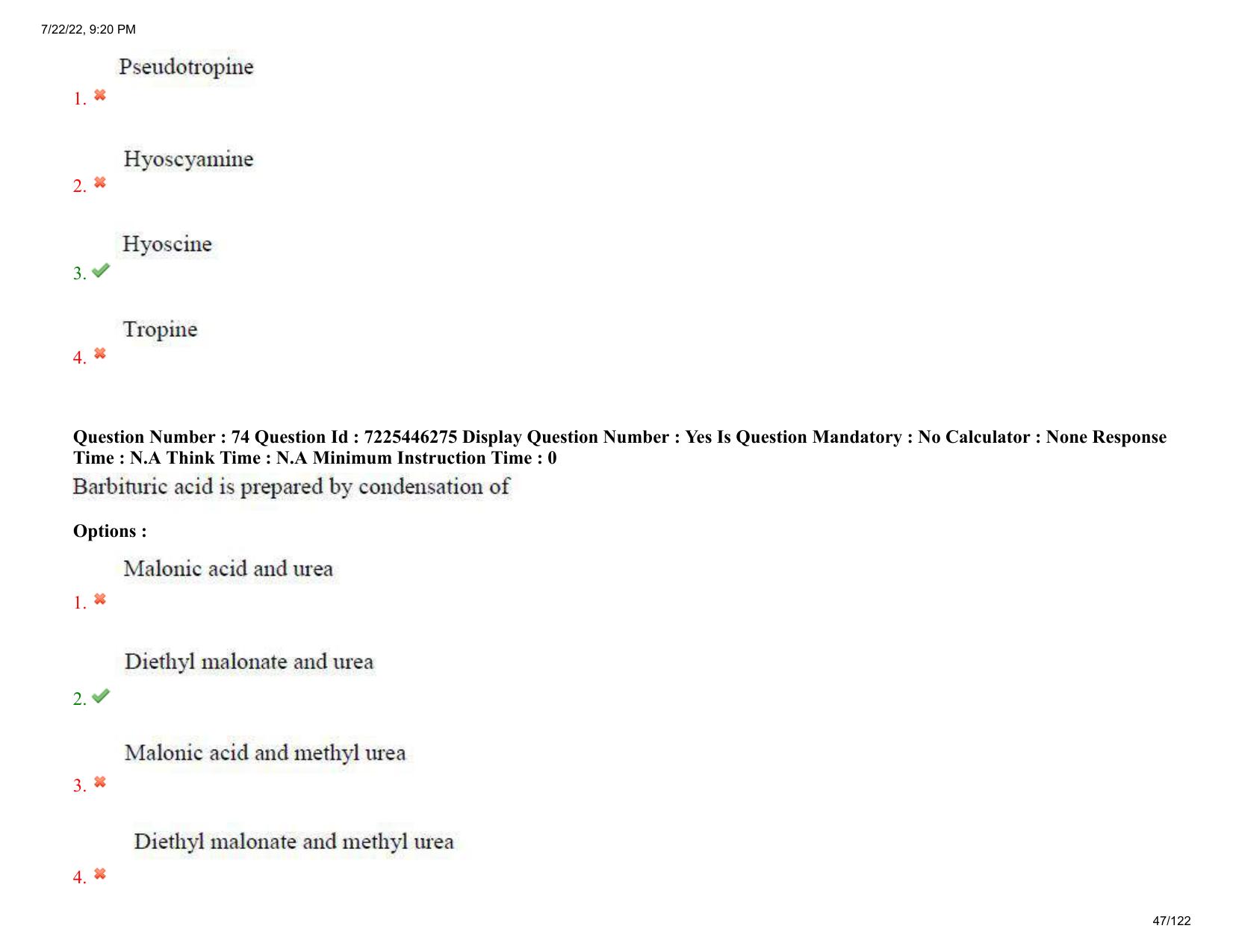 AP ECET 2022 - PHARMACY Question Paper With Preliminary Keys - Page 47