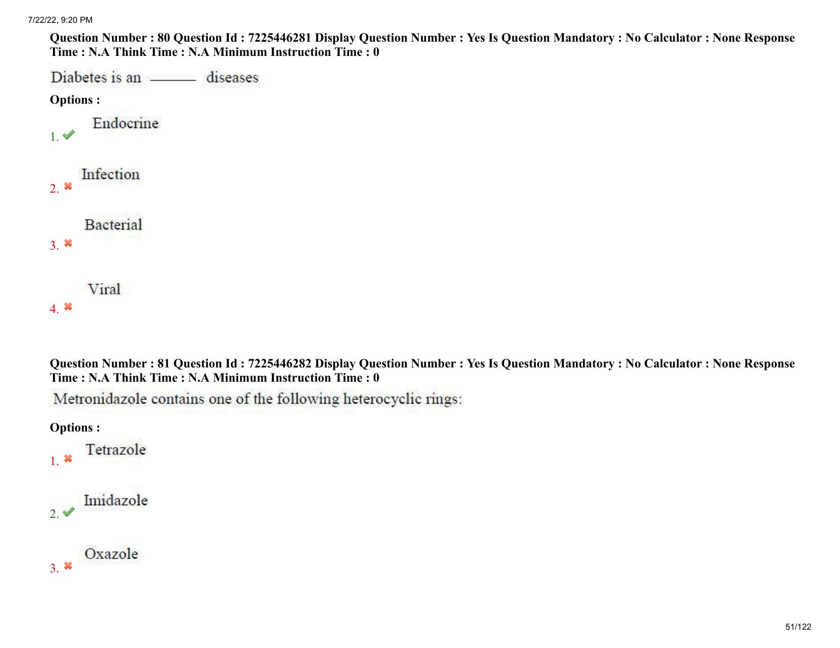 AP ECET 2022 - PHARMACY Question Paper With Preliminary Keys - Page 51