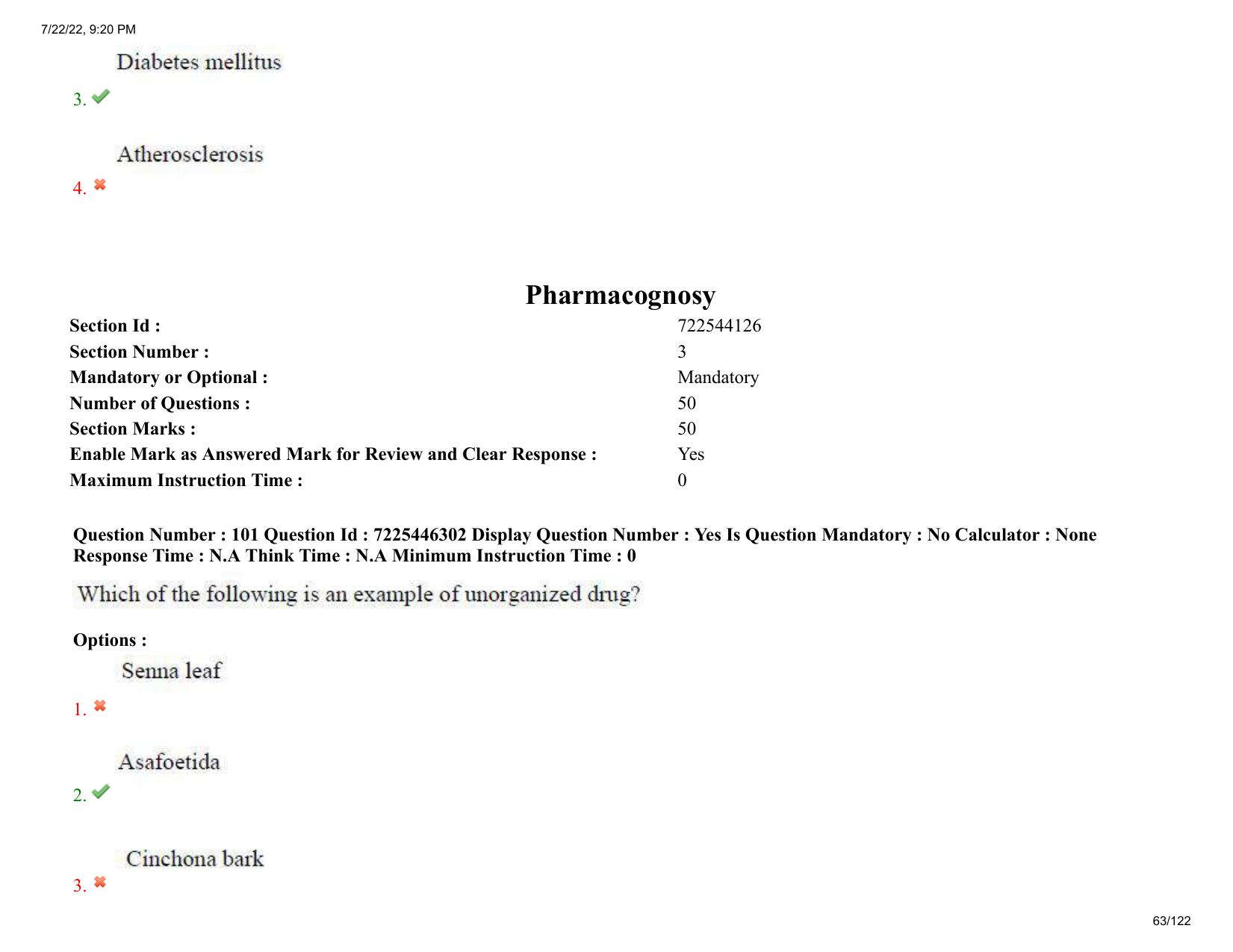 AP ECET 2022 - PHARMACY Question Paper With Preliminary Keys - Page 63