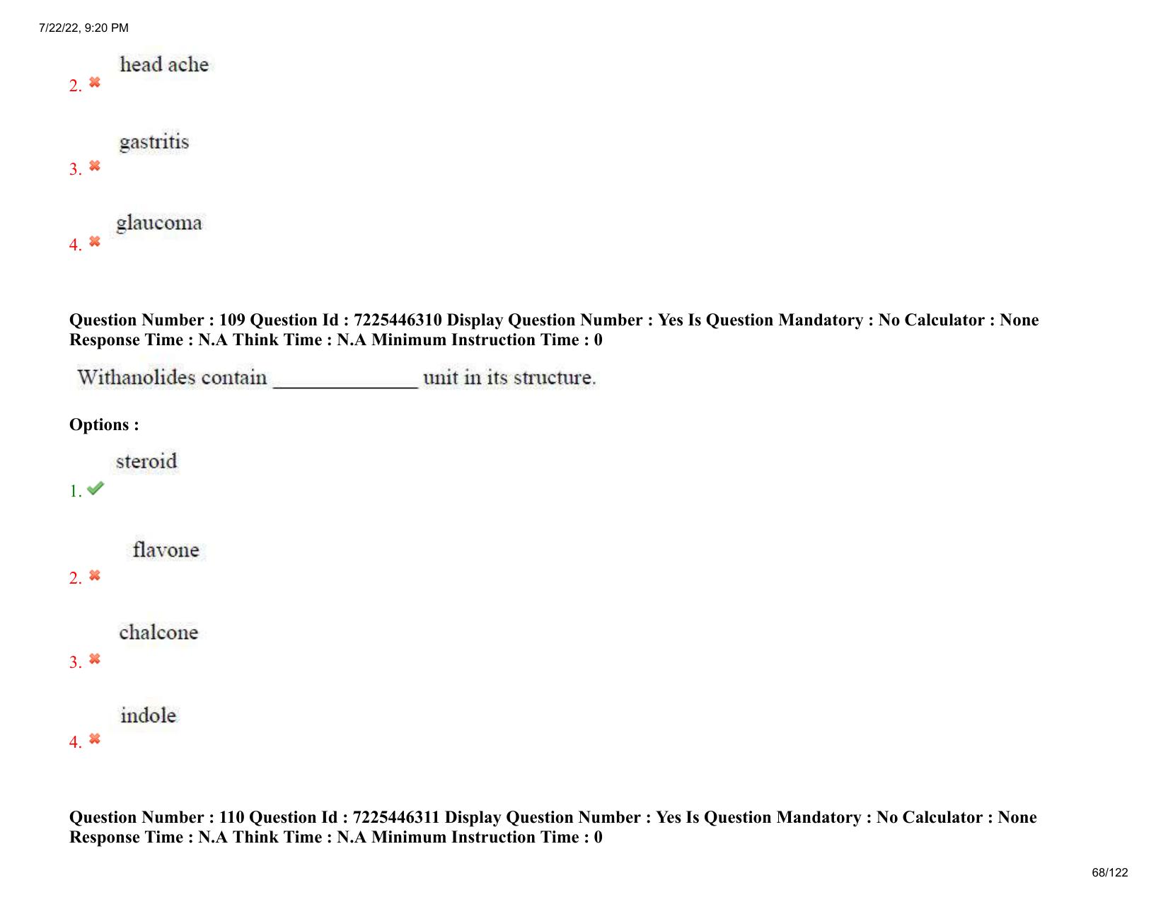 AP ECET 2022 - PHARMACY Question Paper With Preliminary Keys - Page 68
