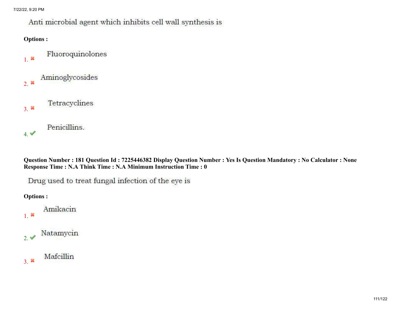 AP ECET 2022 - PHARMACY Question Paper With Preliminary Keys - Page 111