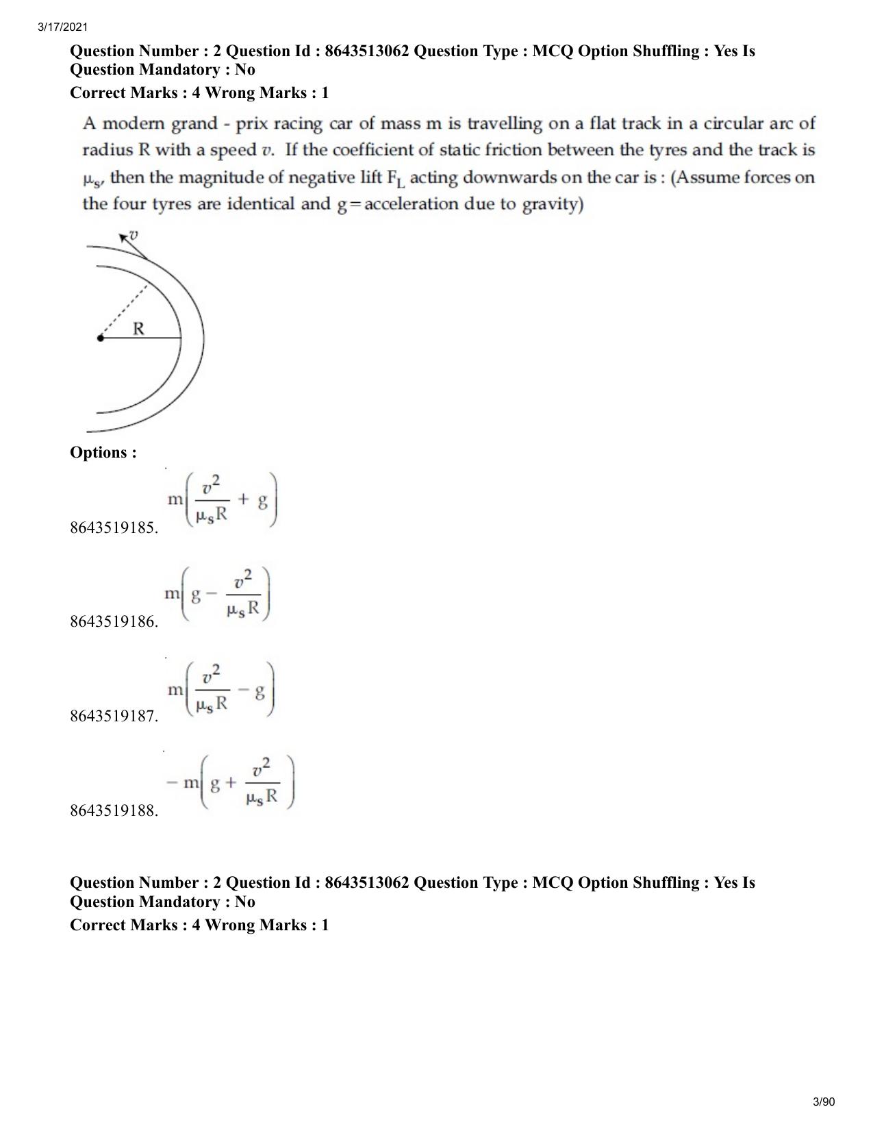 JEE Mains 2021: BTech ETE (Shift 1) 17-03-2021 Question Paper - Page 3