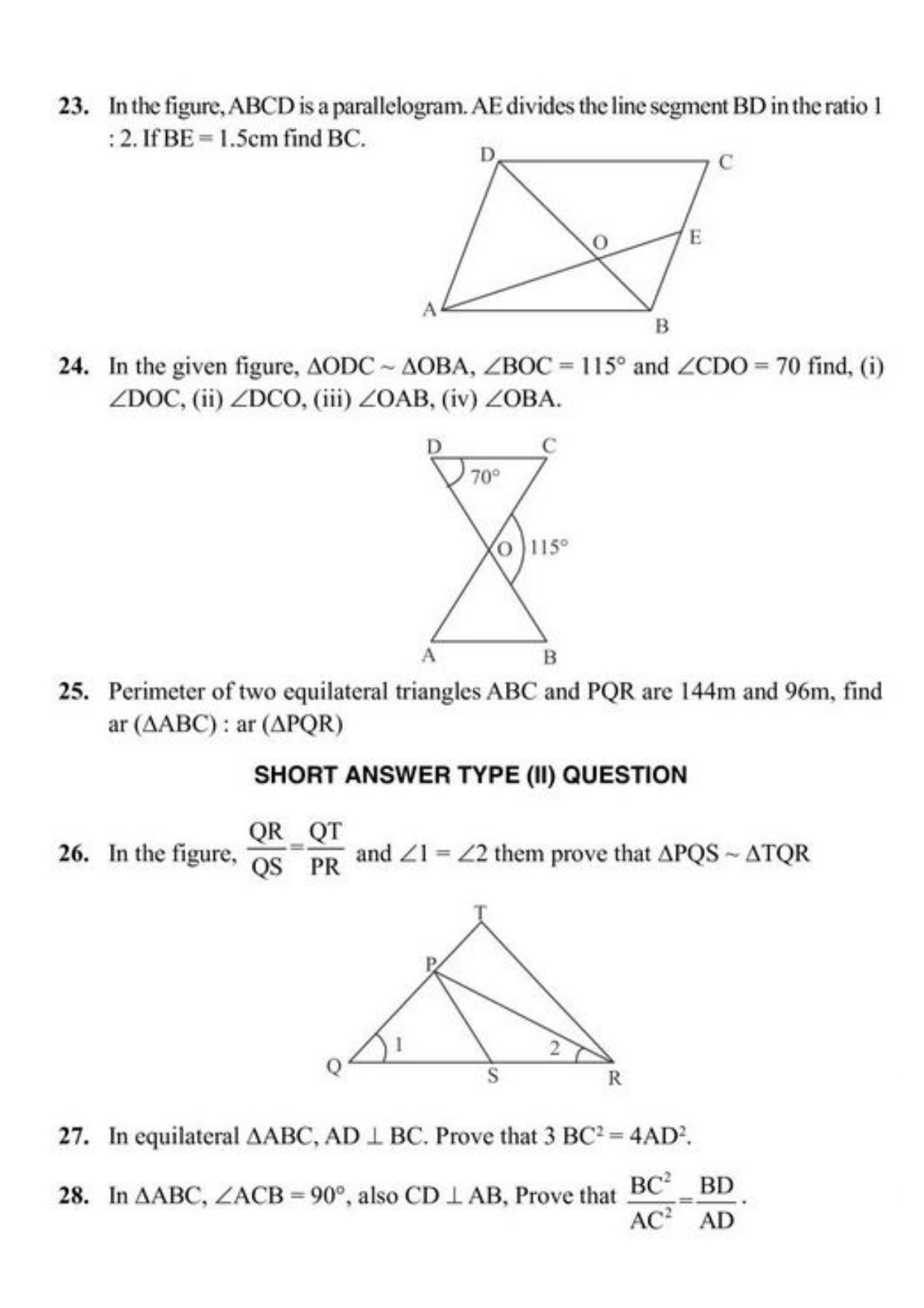 Class 10 Notes, Question & Practice Paper - Mathematics (Topic 6 : Triangles) - Page 7