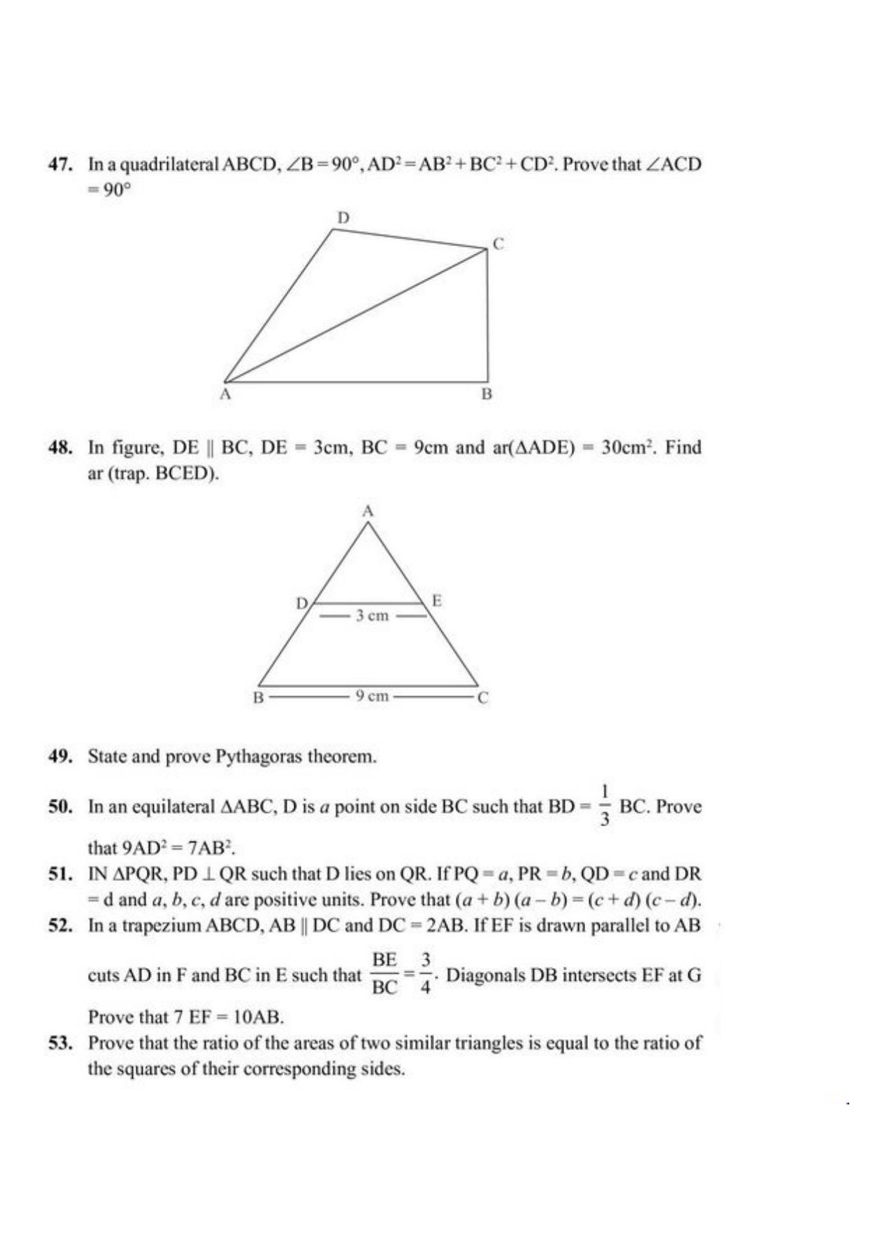 Class 10 Notes, Question & Practice Paper - Mathematics (Topic 6 : Triangles) - Page 11