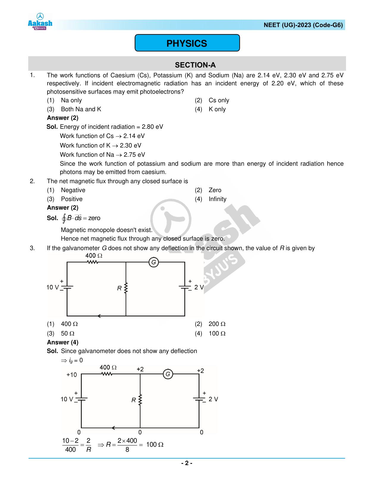 NEET 2023 Question Paper G6 - Page 2