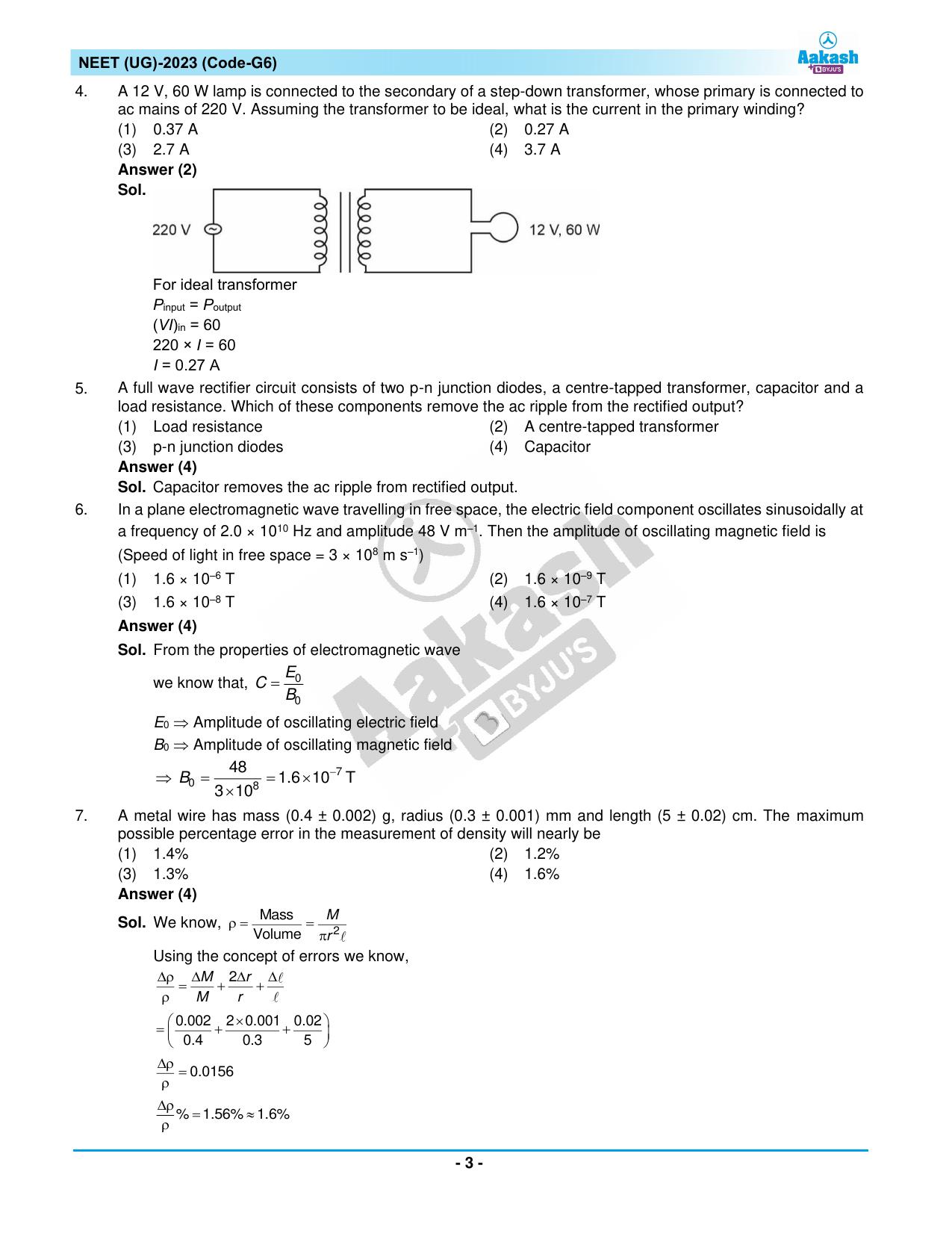 NEET 2023 Question Paper G6 - Page 3