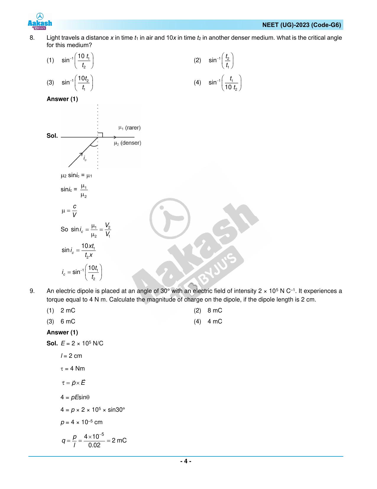 NEET 2023 Question Paper G6 - Page 4