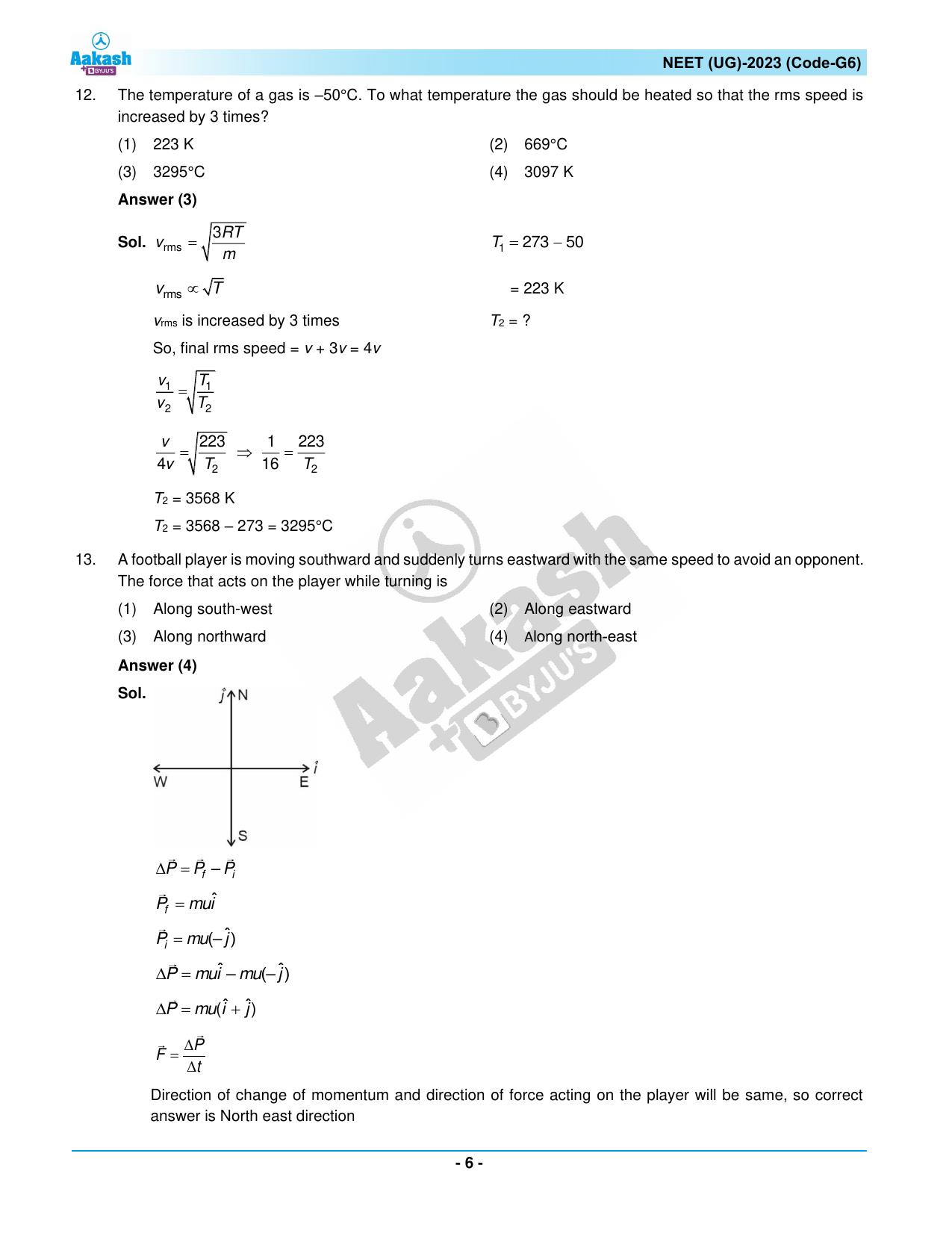 NEET 2023 Question Paper G6 - Page 6