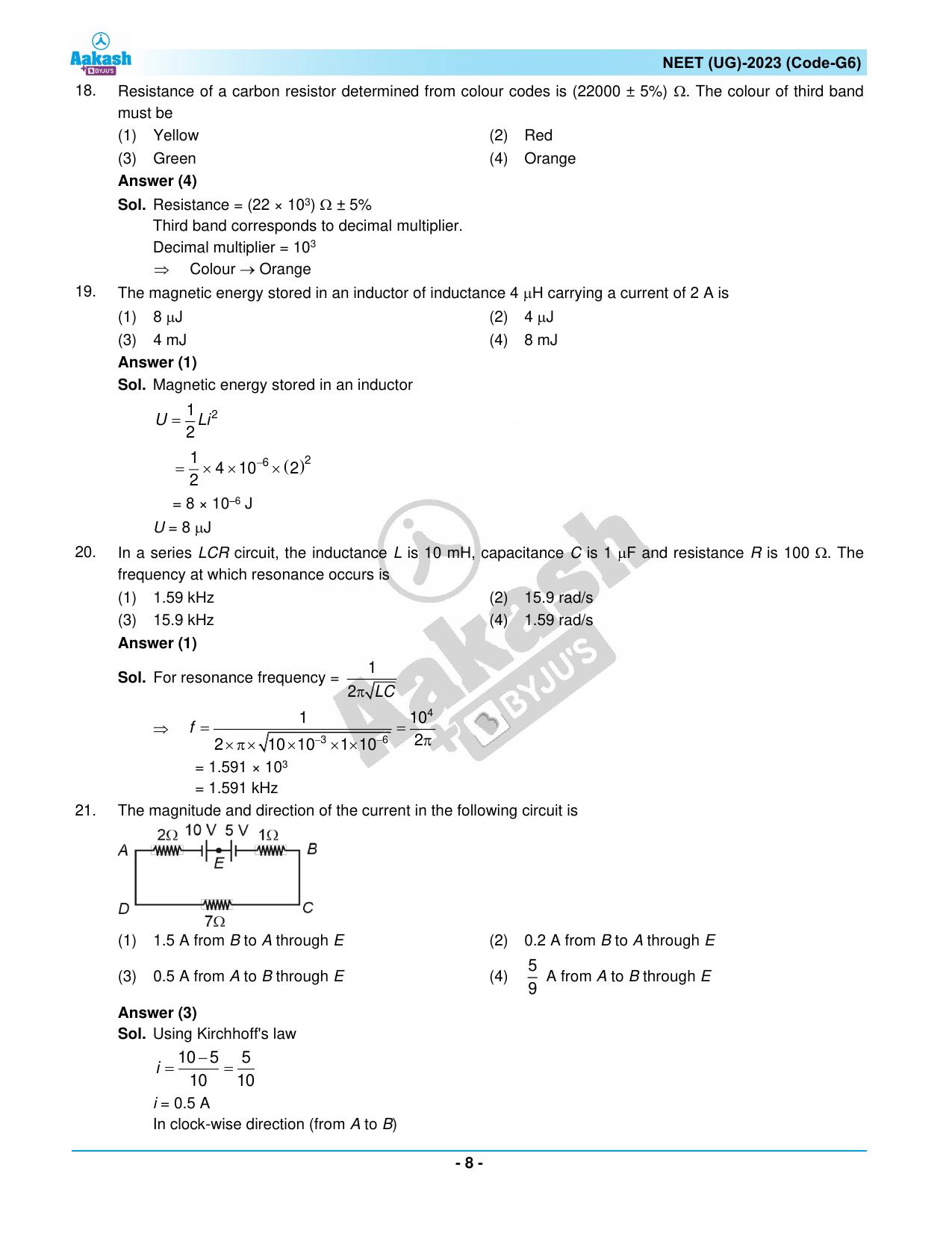 NEET 2023 Question Paper G6 - Page 8