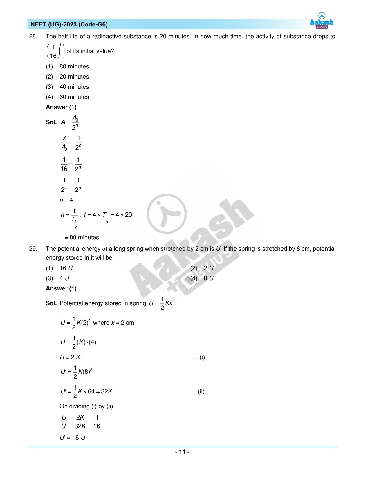 NEET 2023 Question Paper G6 - Page 11