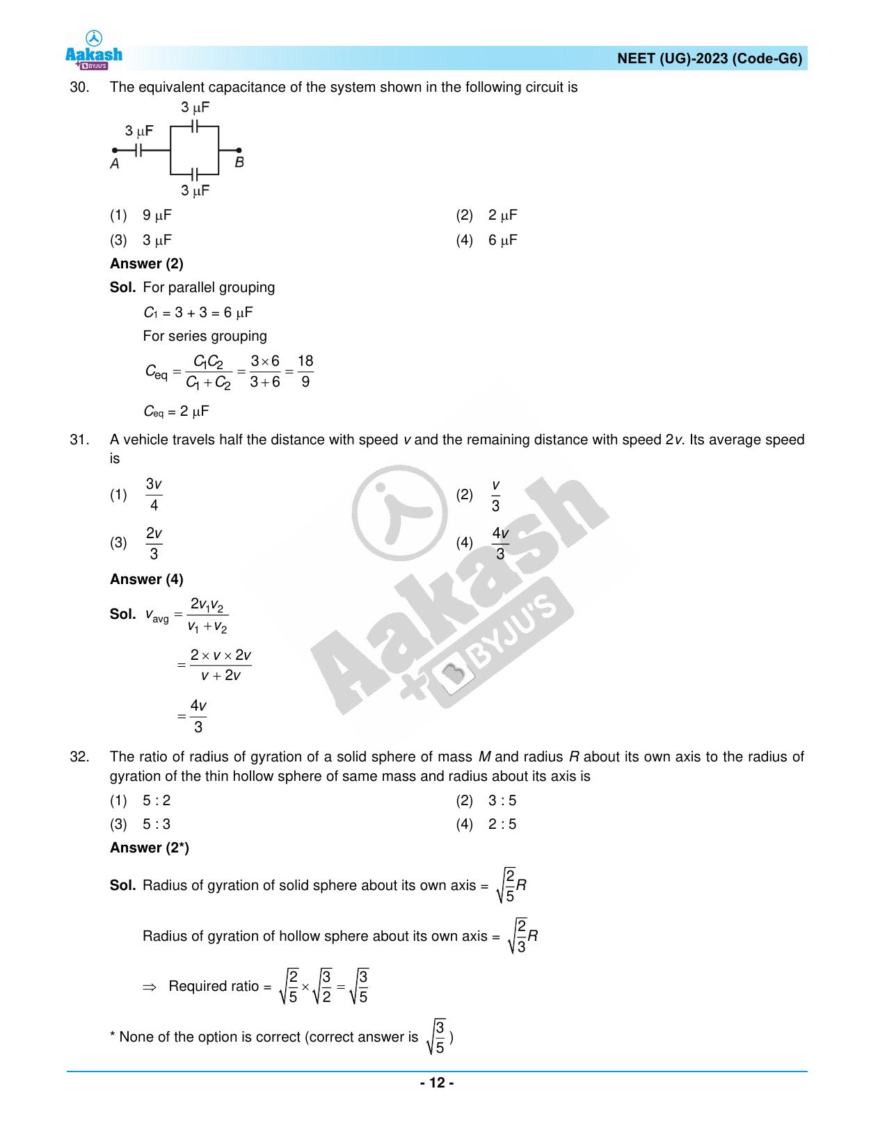 NEET 2023 Question Paper G6 - Page 12